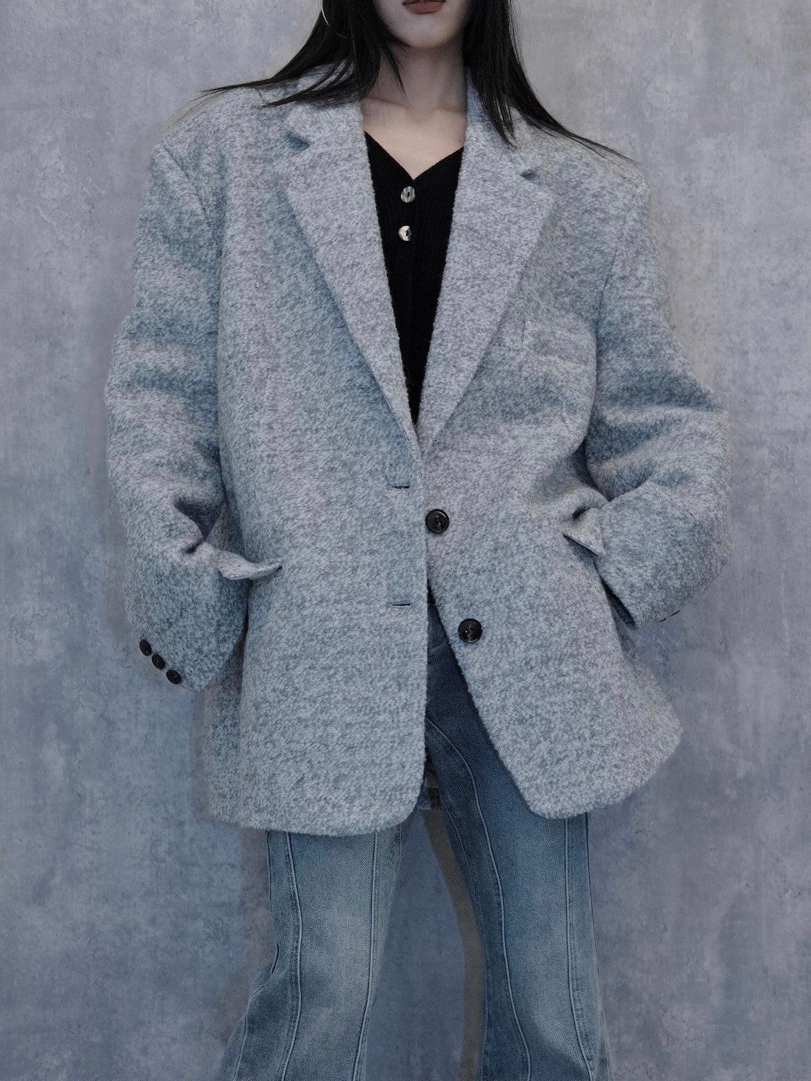 Unisex Straight Cut Wool Blazer