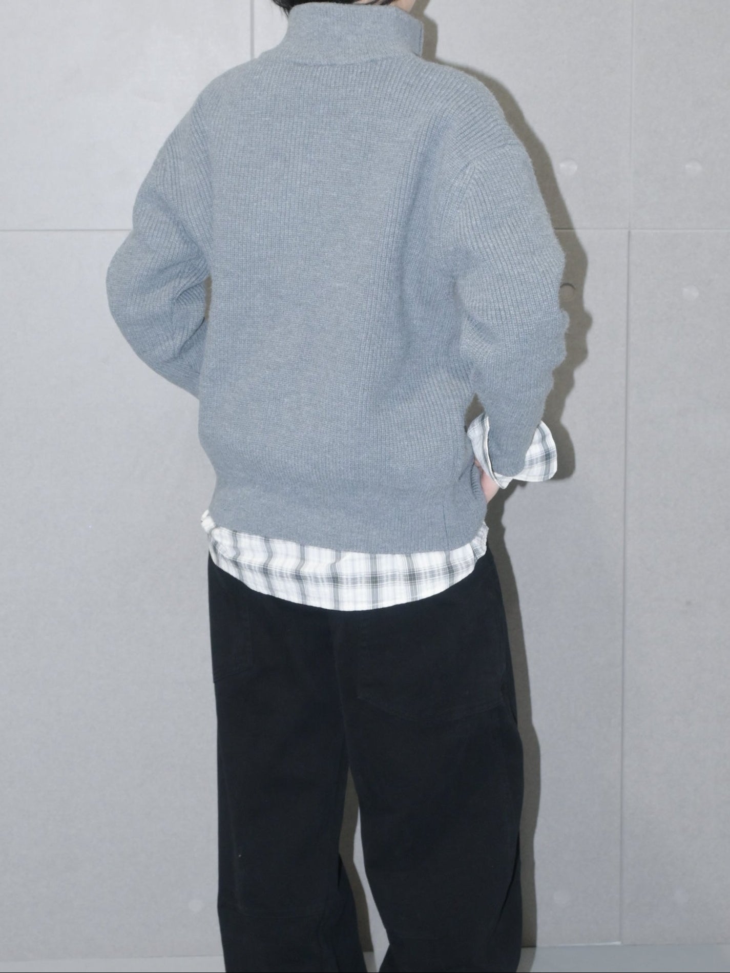 Chunky Zip-Up Wool Sweater