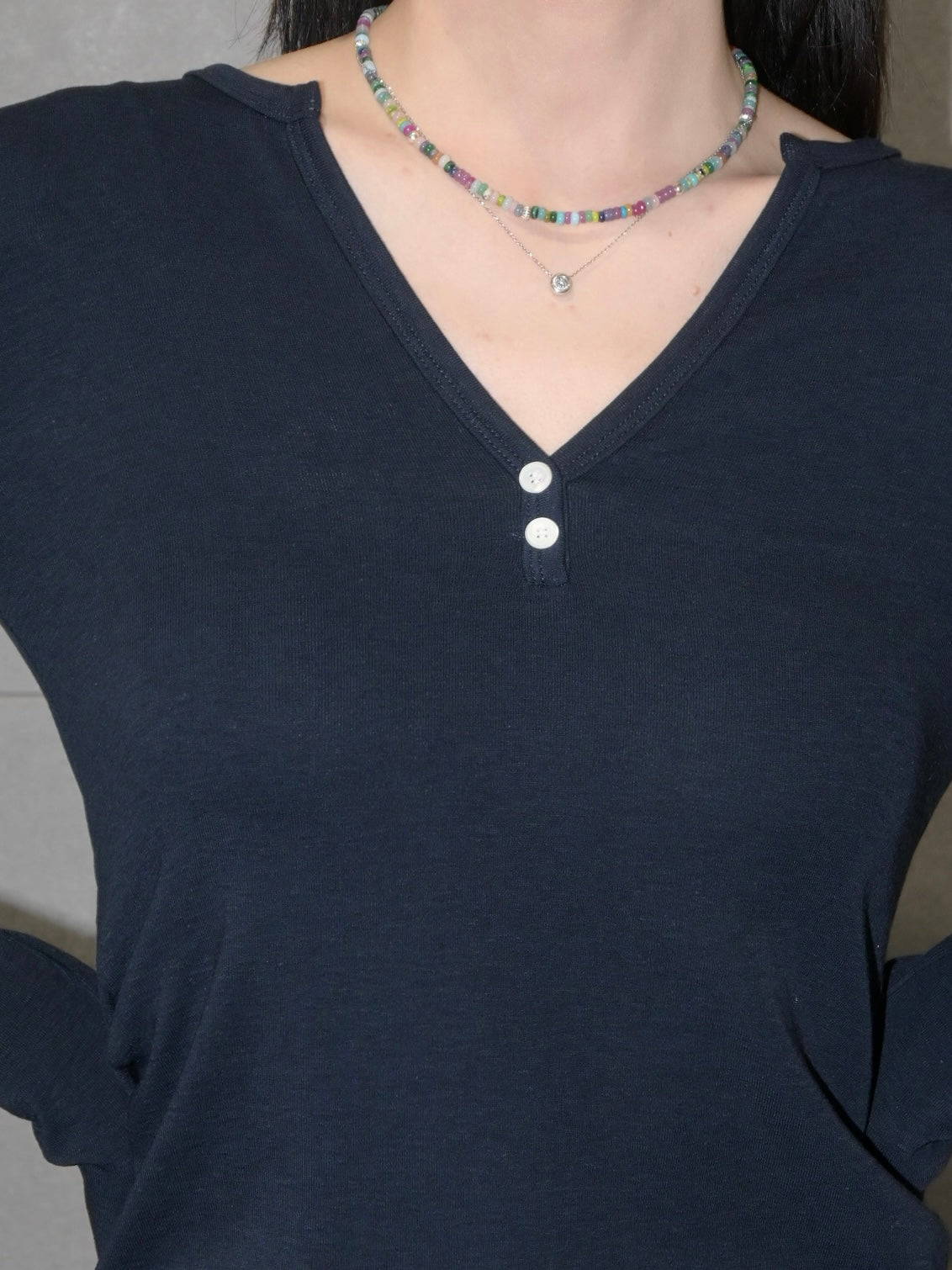Tencel Henley Long Sleeve