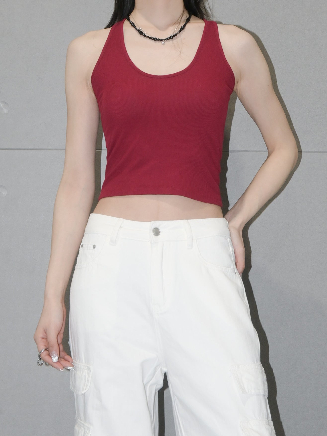 Ribbed Halter Tank Top