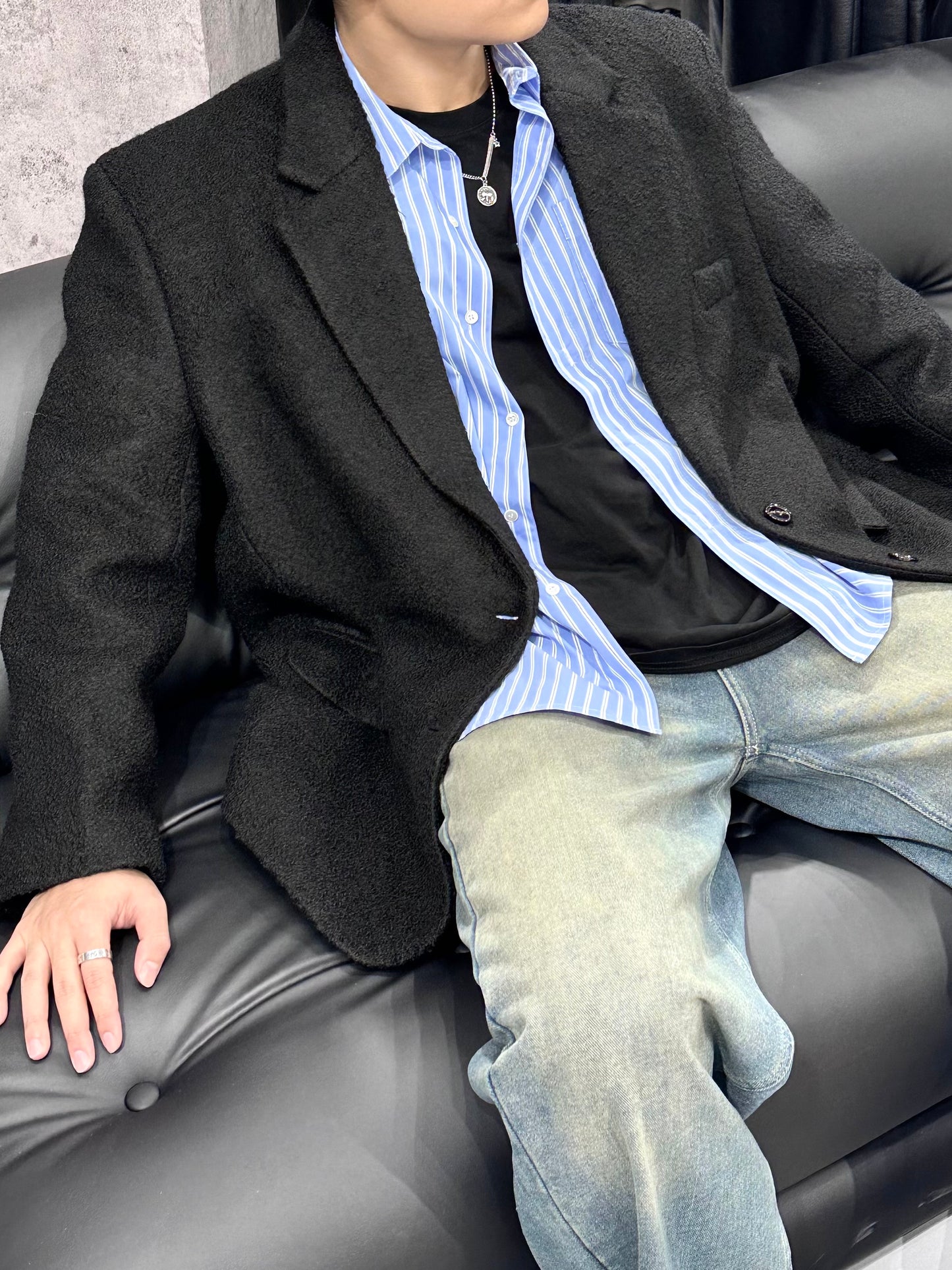 Unisex Straight Cut Wool Blazer