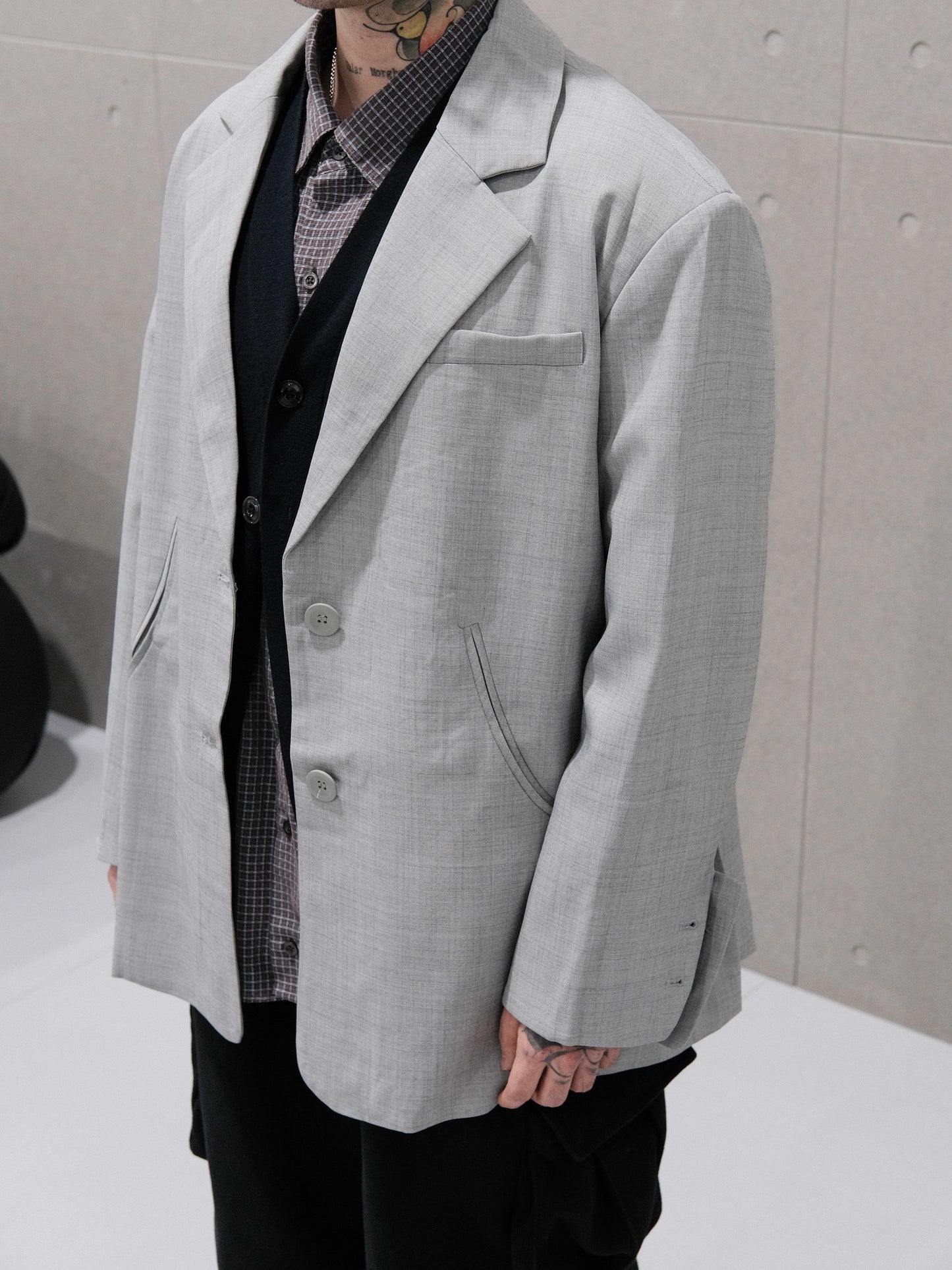 Unisex Checkered Blazer