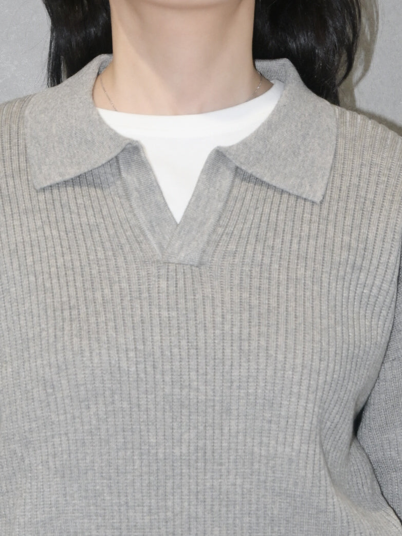 Merino Wool Polo Sweater