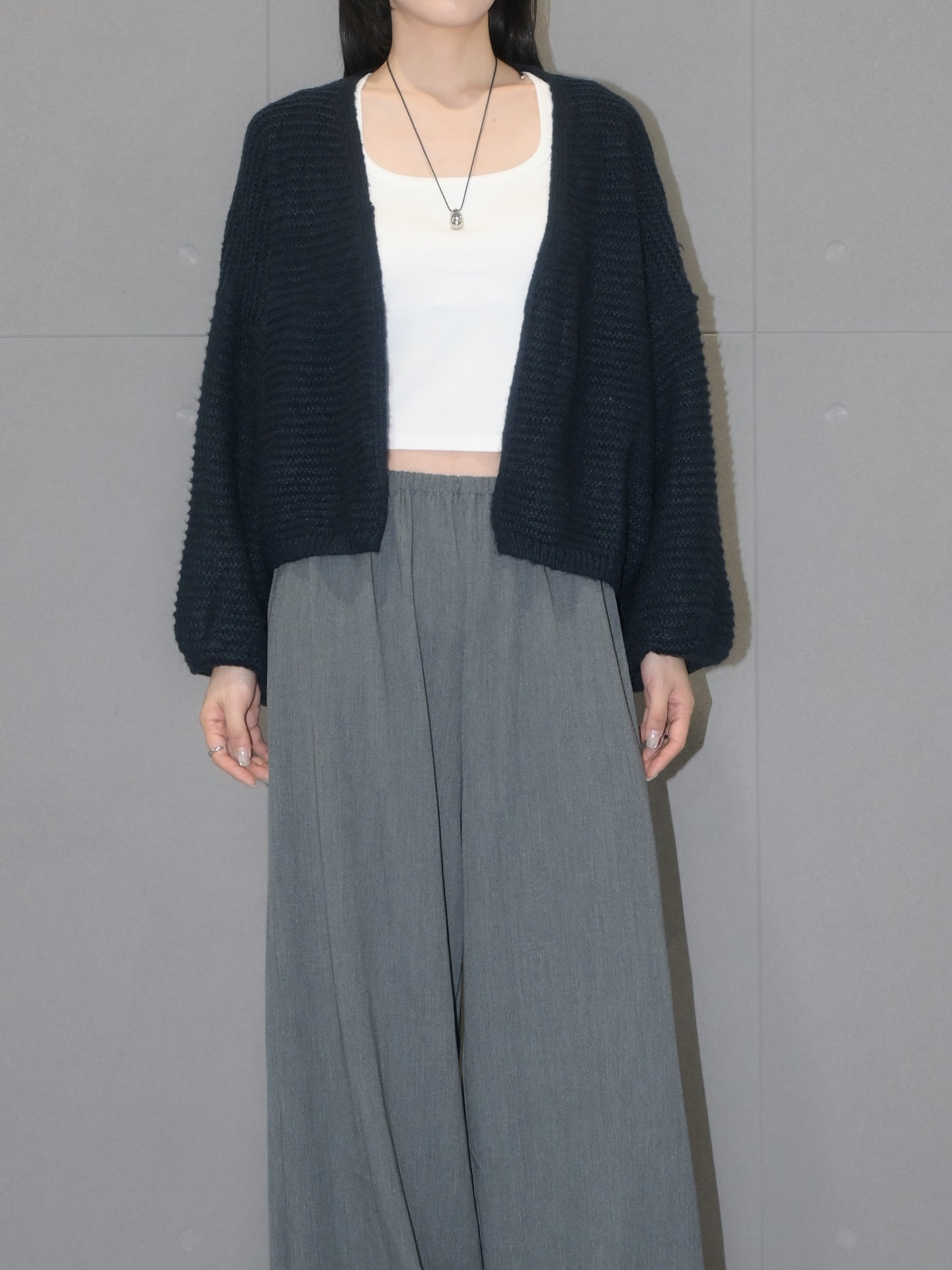Open-Front Wool Cardigan