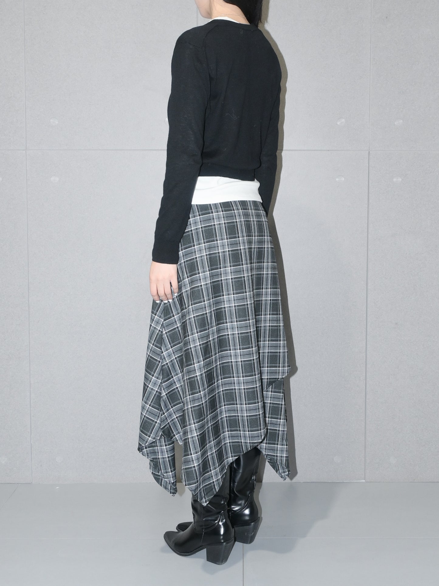 Layered Plaid Skirt