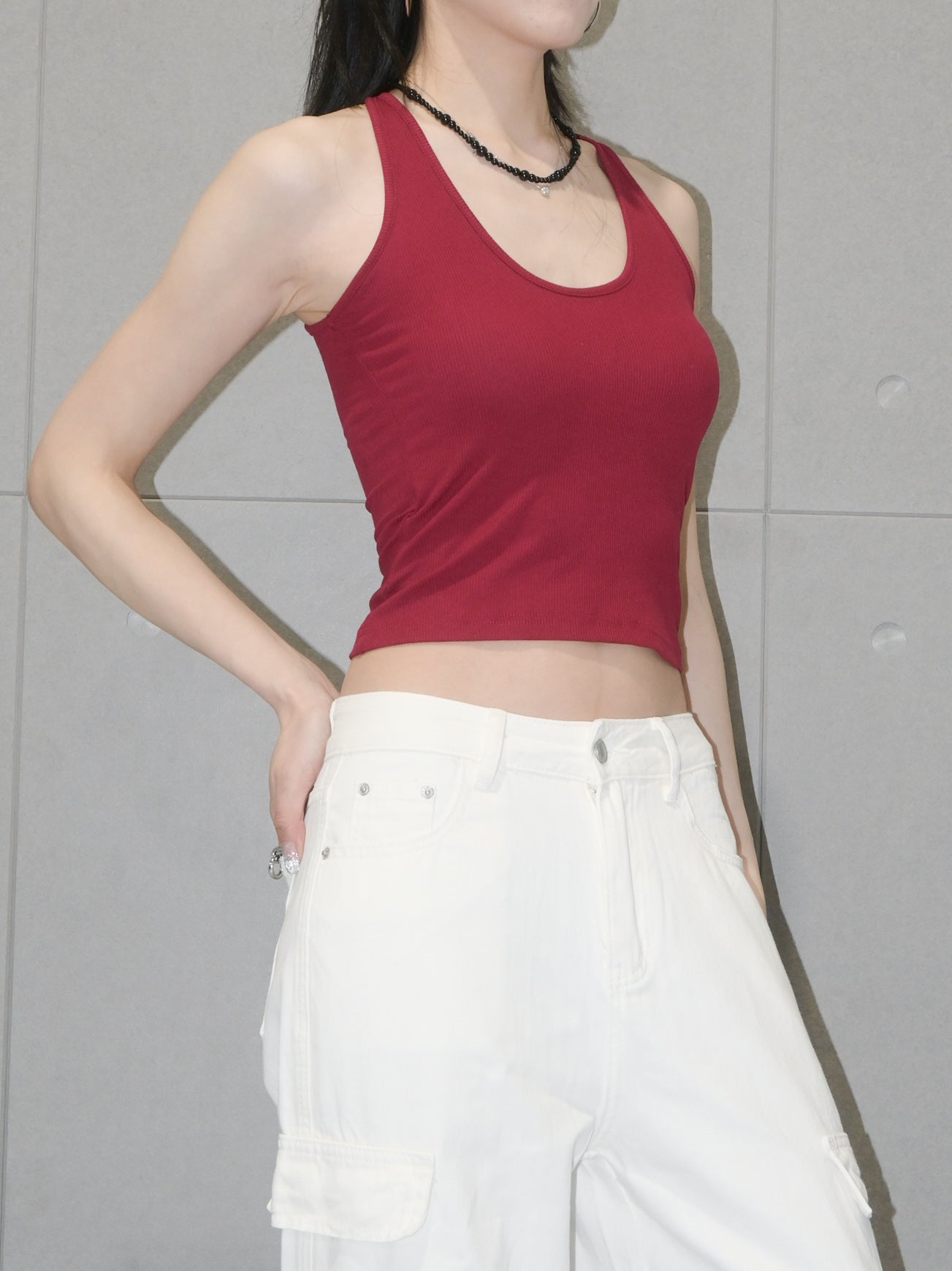 Ribbed Halter Tank Top