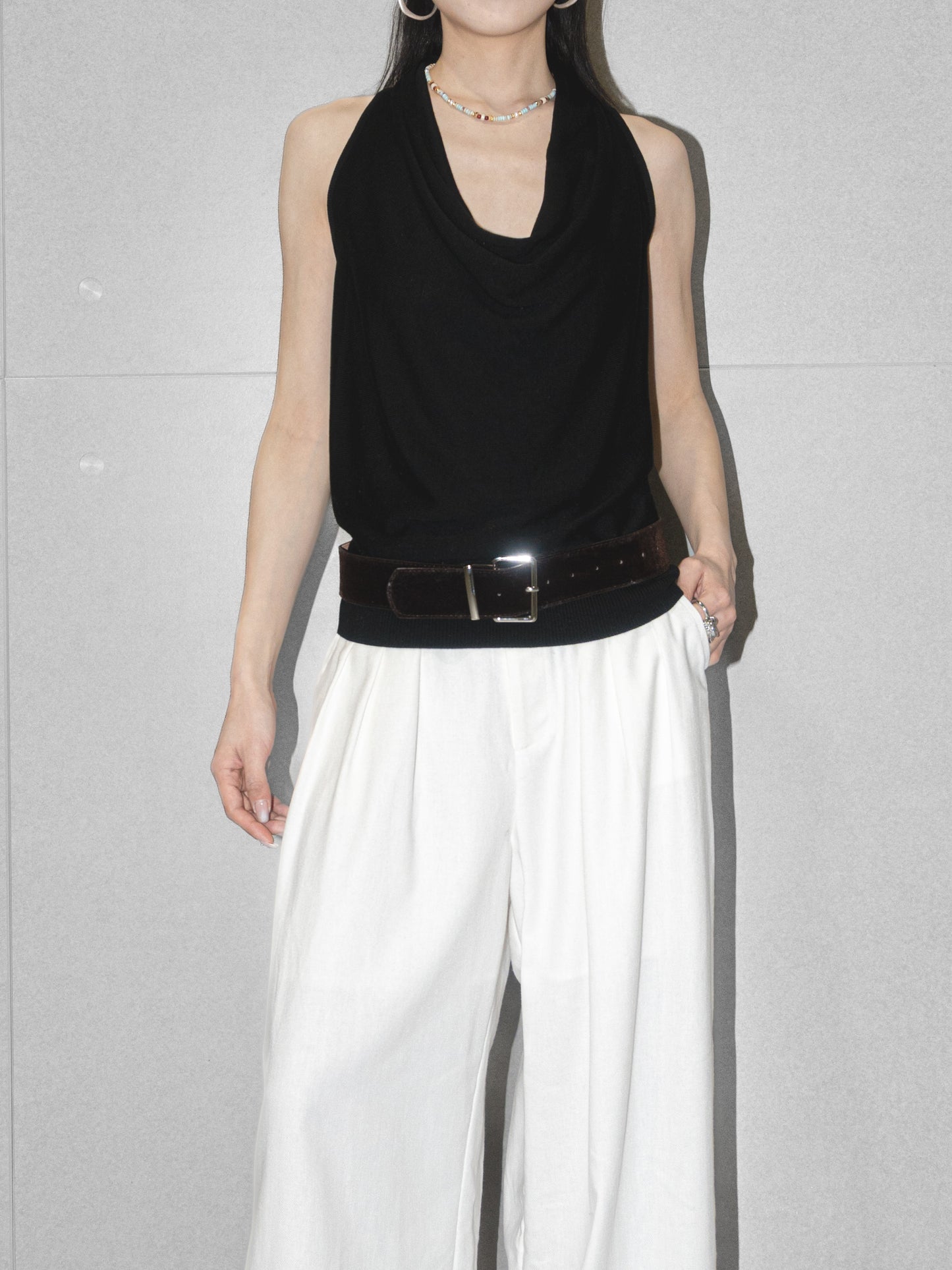 Cowl Neck Halter Top