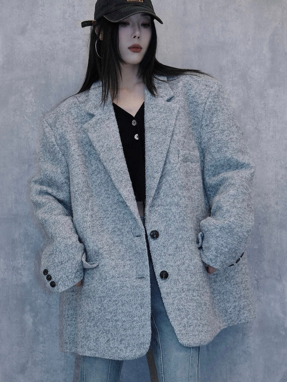 Unisex Straight Cut Wool Blazer