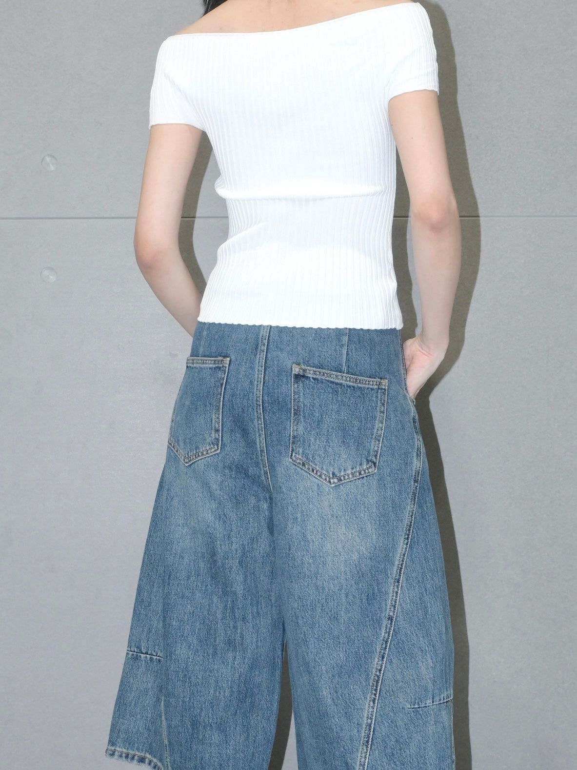 Ribbed Off Shoulder Top