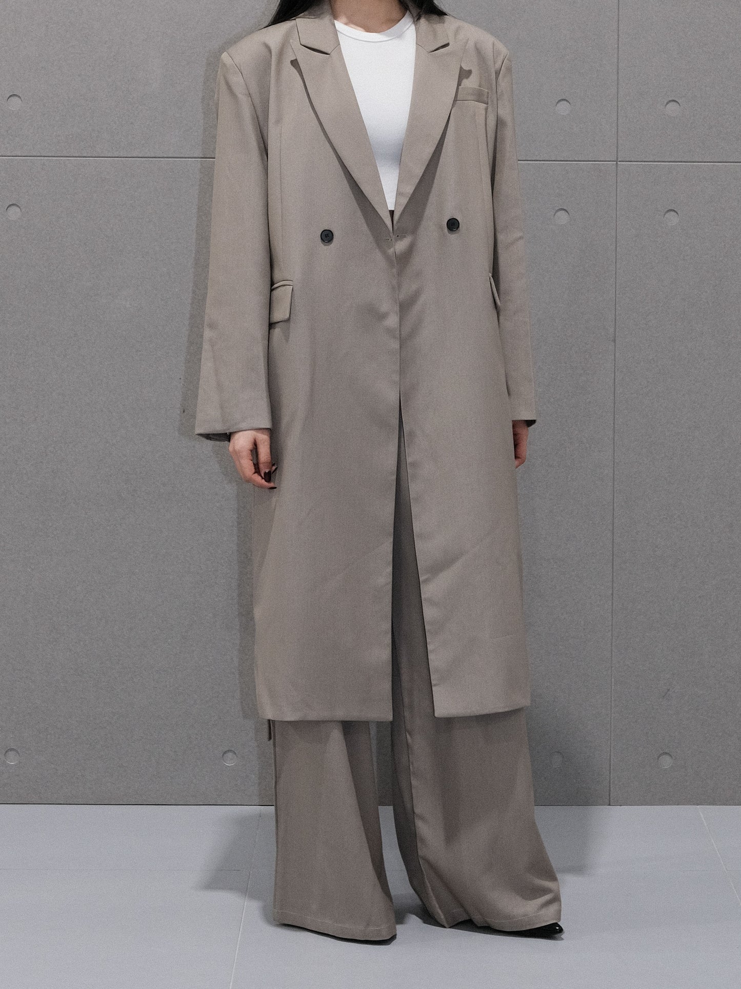 Ashen Long Blazer Coat