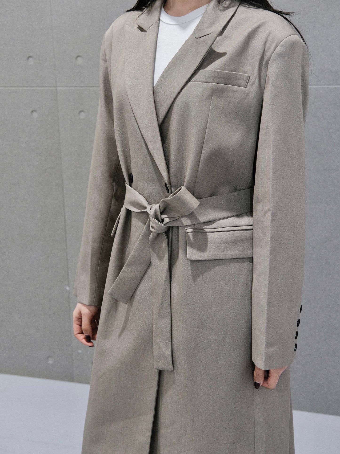 Ashen Long Blazer Coat