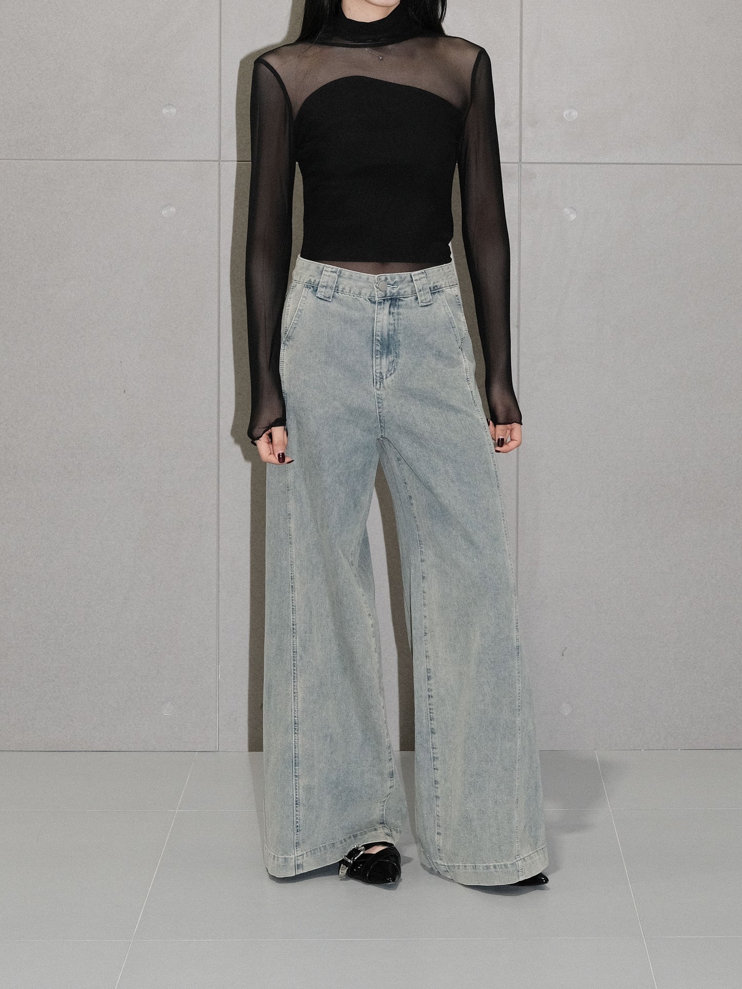 Mesh Long Sleeve Top