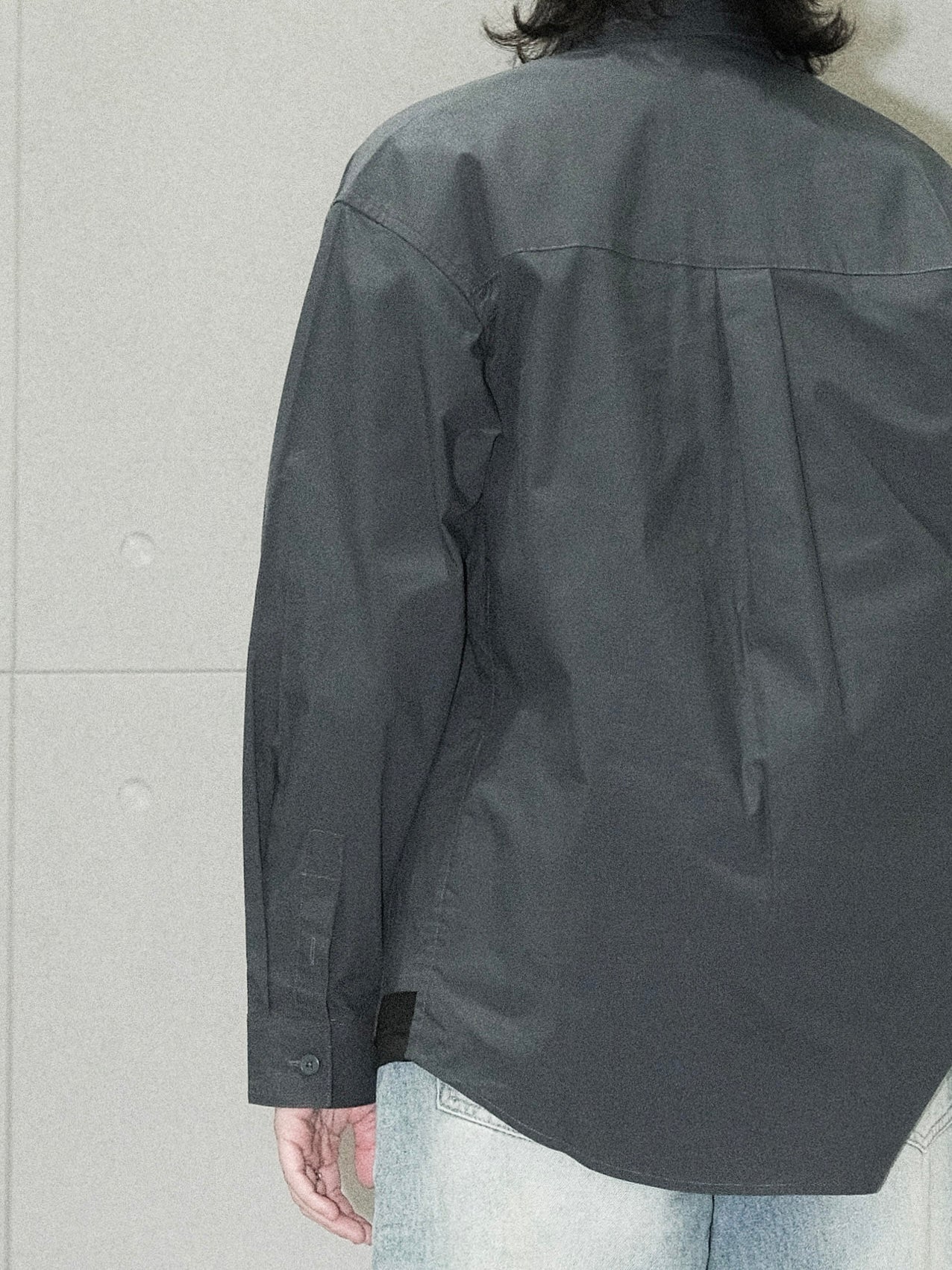 Contrast-collar Layered Shirt