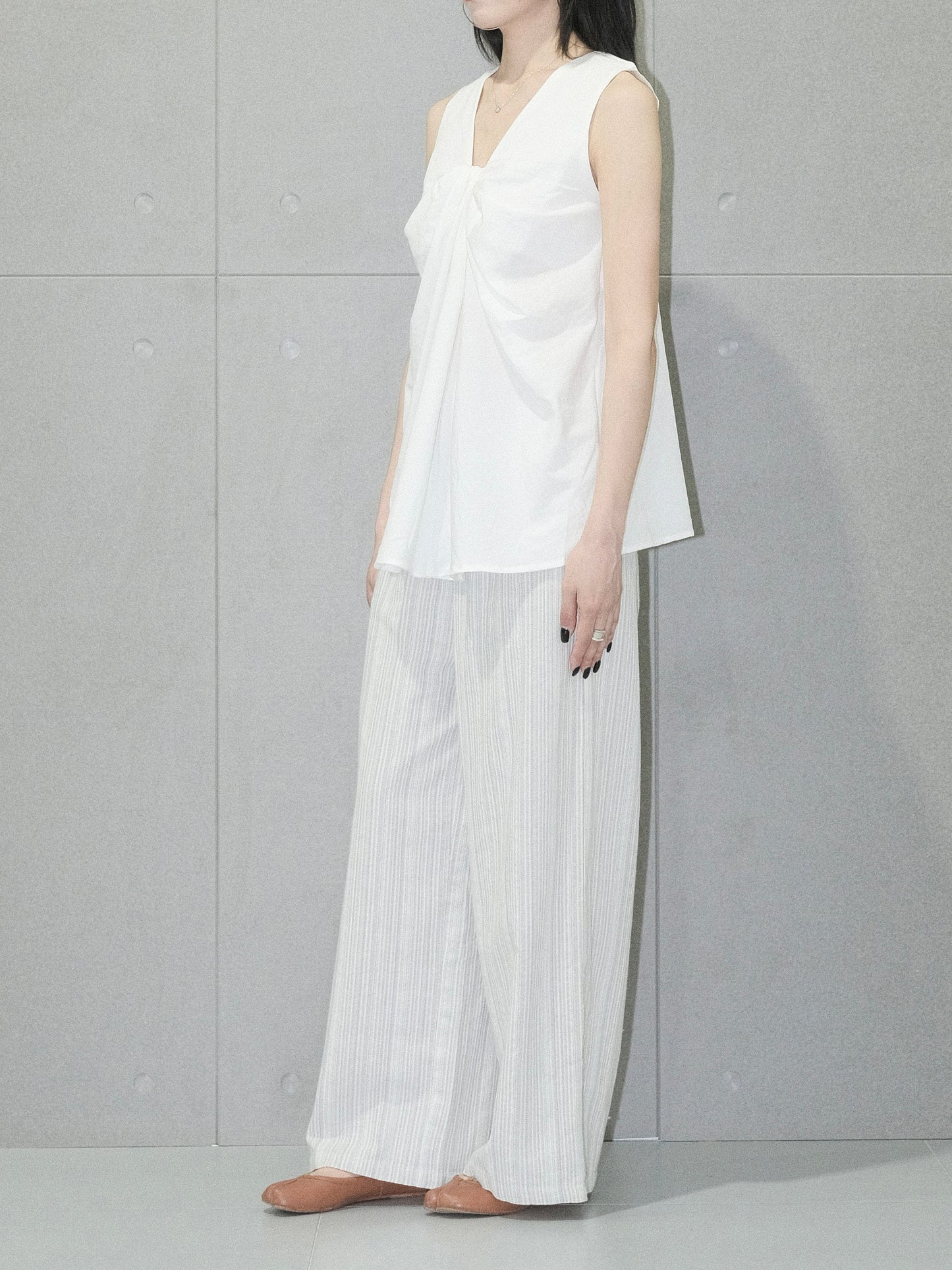 Stripe Wide Leg Drawstring Pants