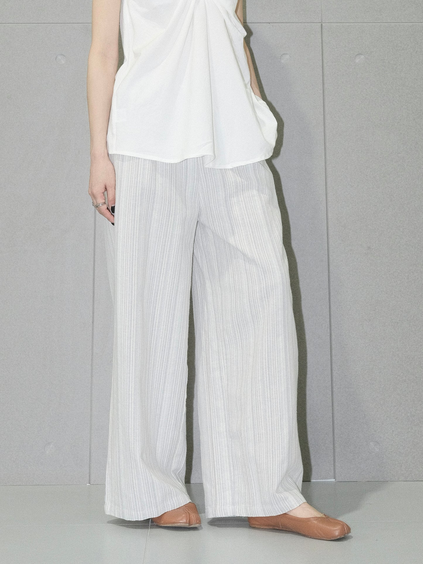 Stripe Wide Leg Drawstring Pants