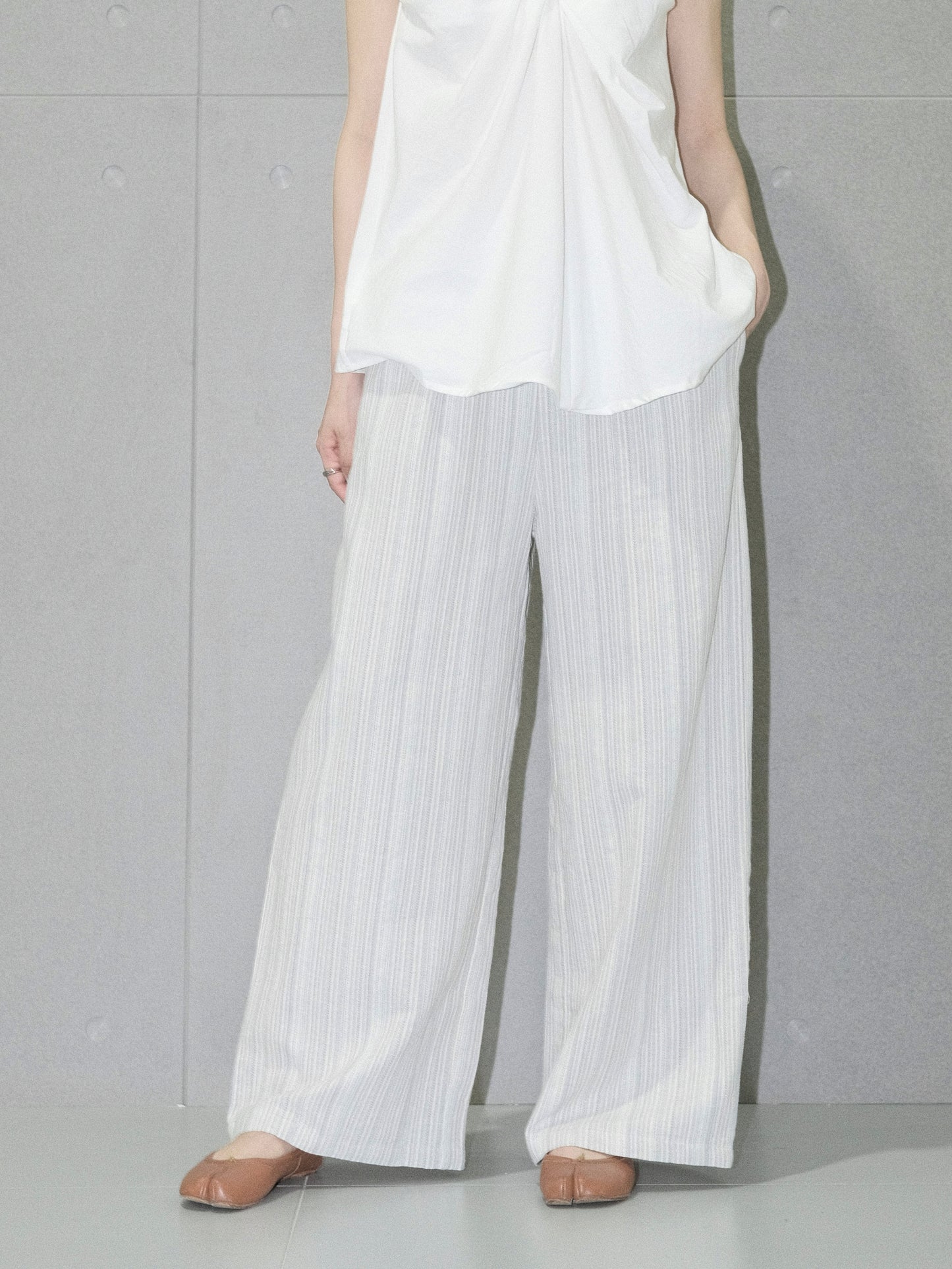 Stripe Wide Leg Drawstring Pants