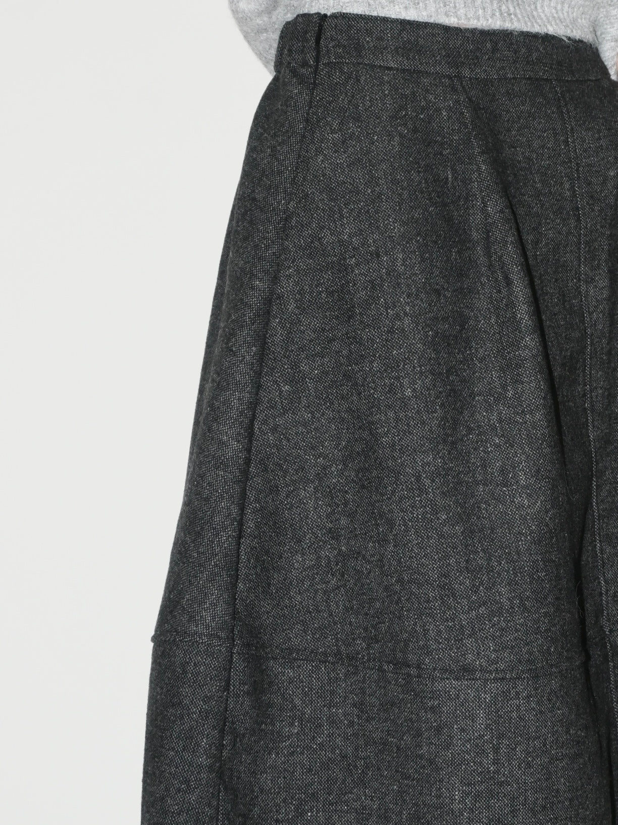 Structured Wool Midi Skirt