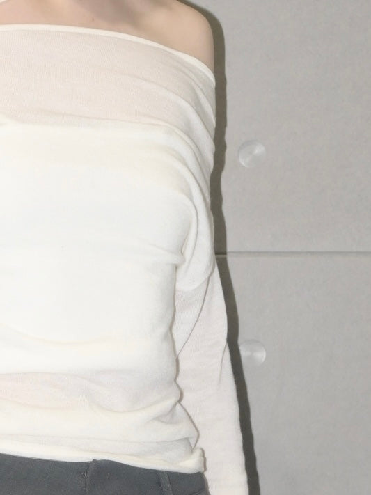 Off Shoulder Wool Top