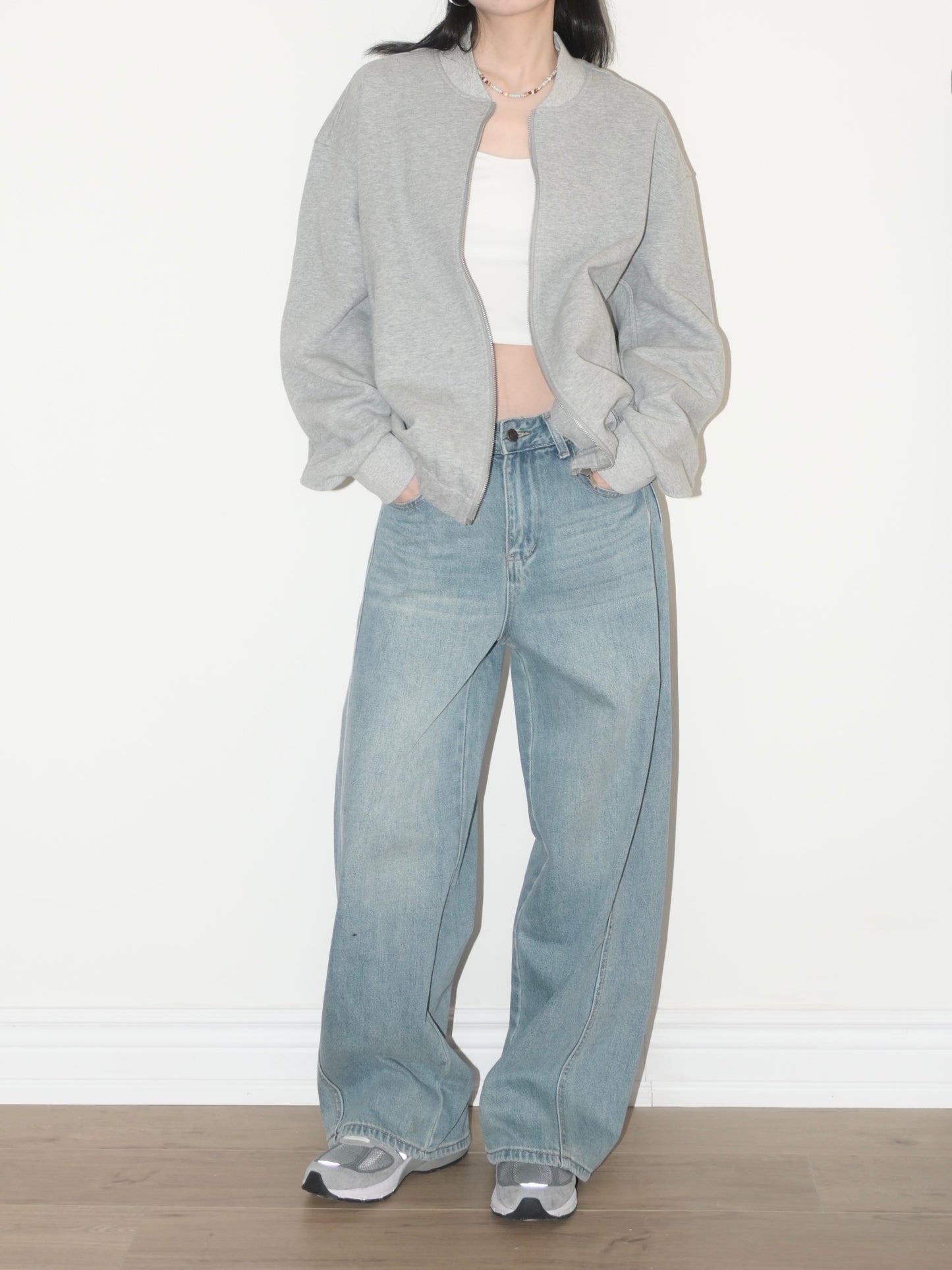 Oversized Sweatshirt Jacket