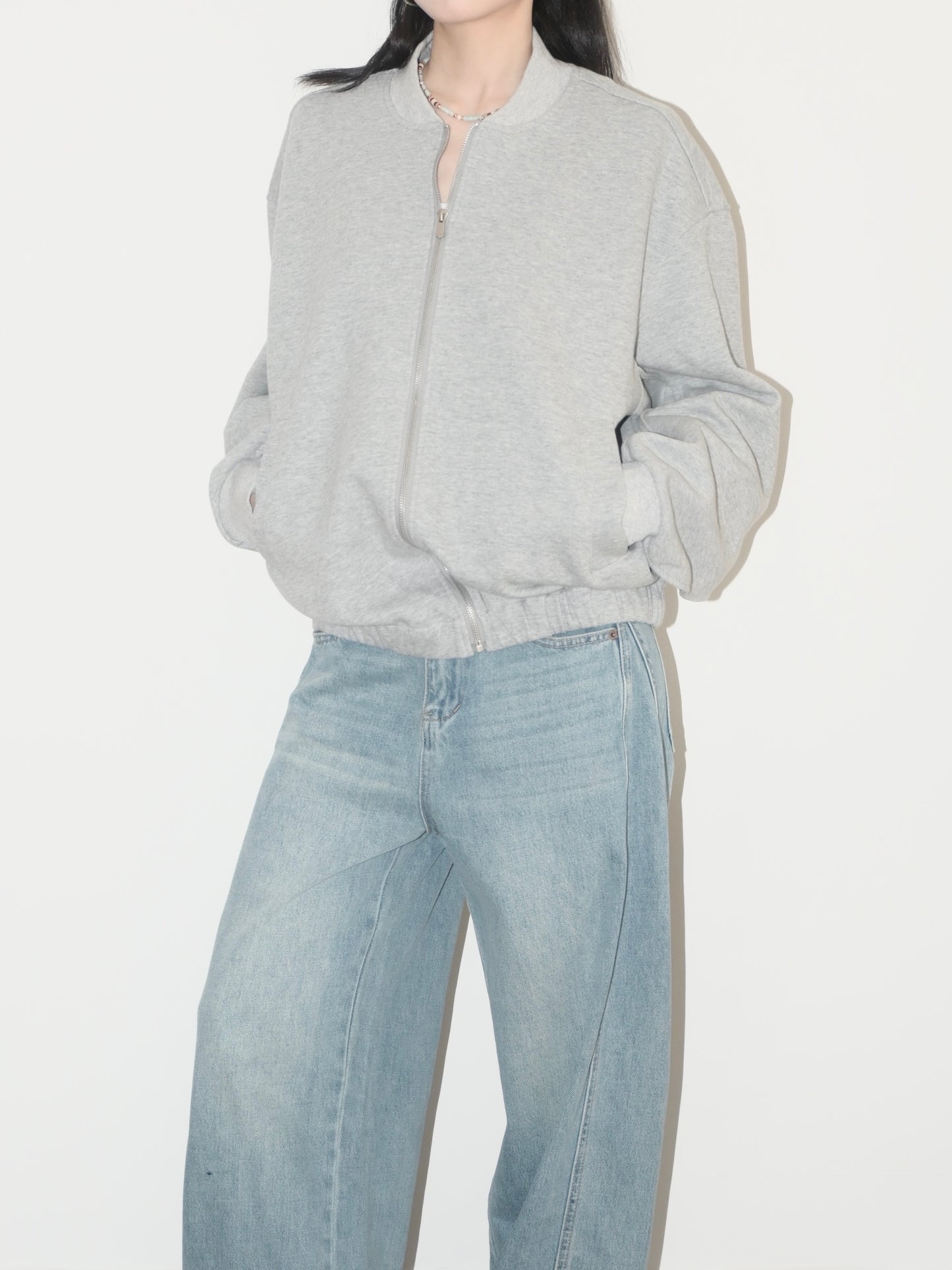Oversized Sweatshirt Jacket