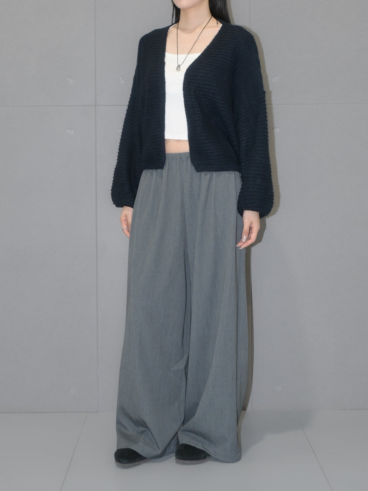 Open-Front Wool Cardigan