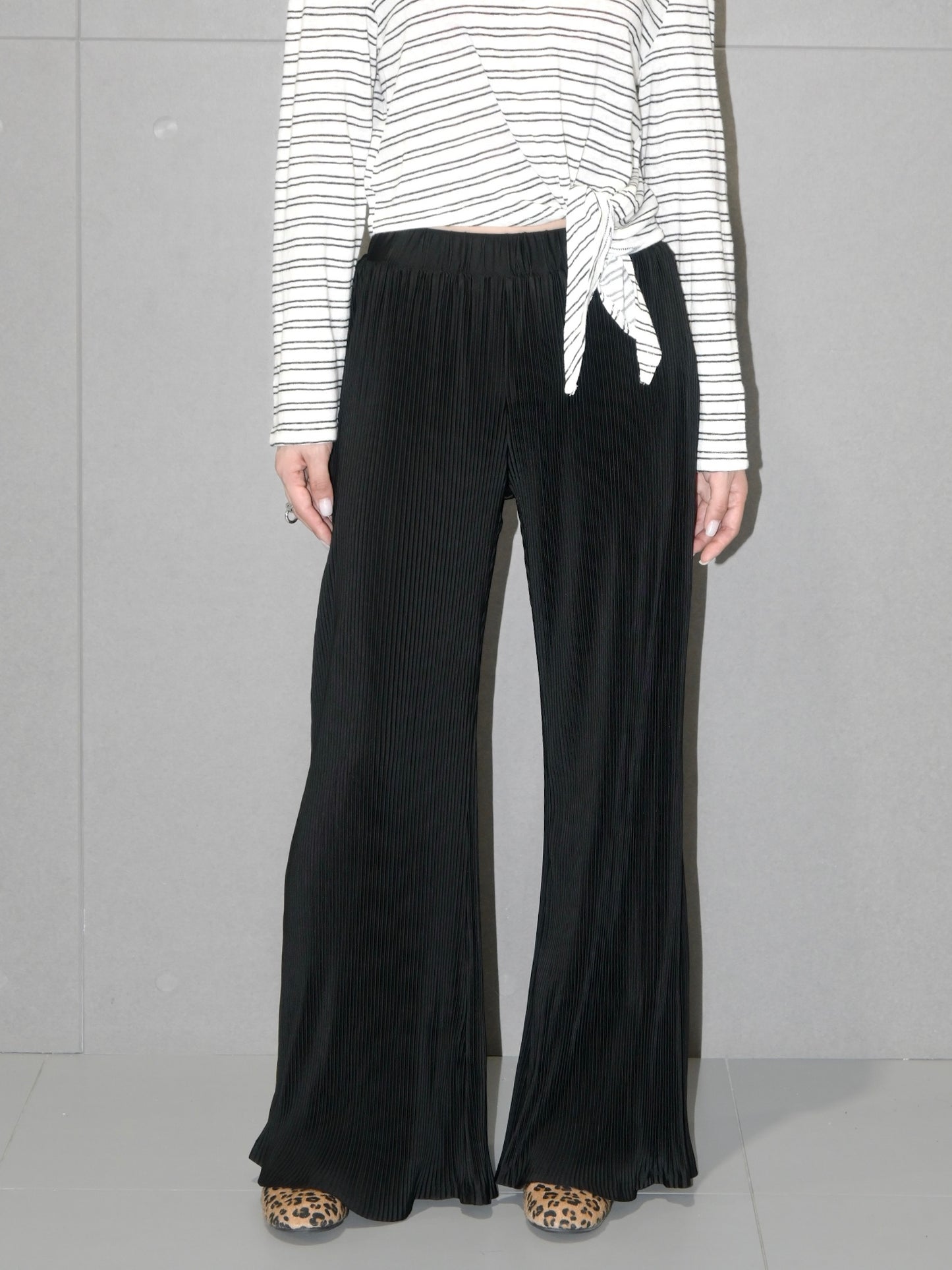 Flare Pleated Pants