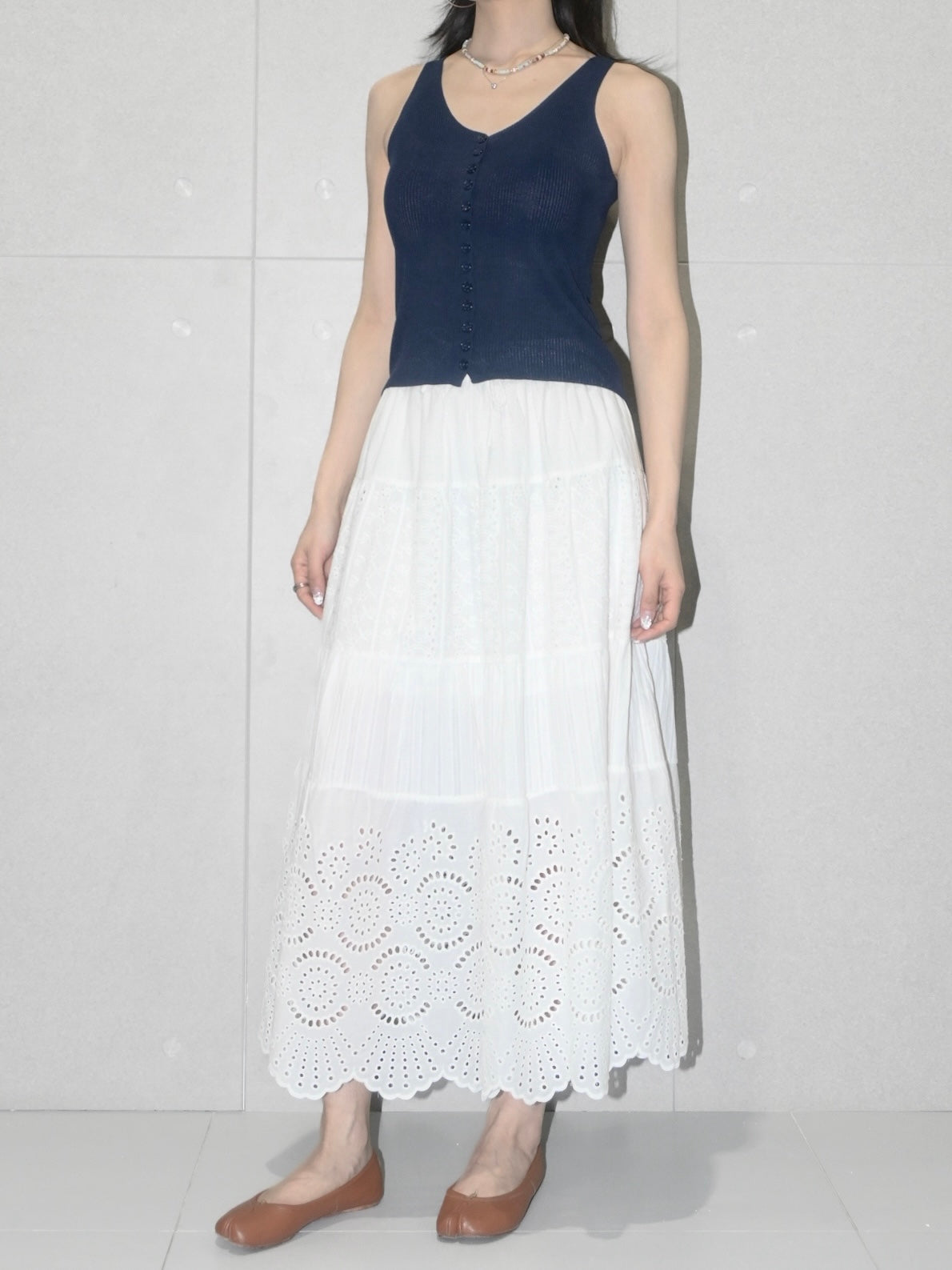 Buttoned Linen Tank Top