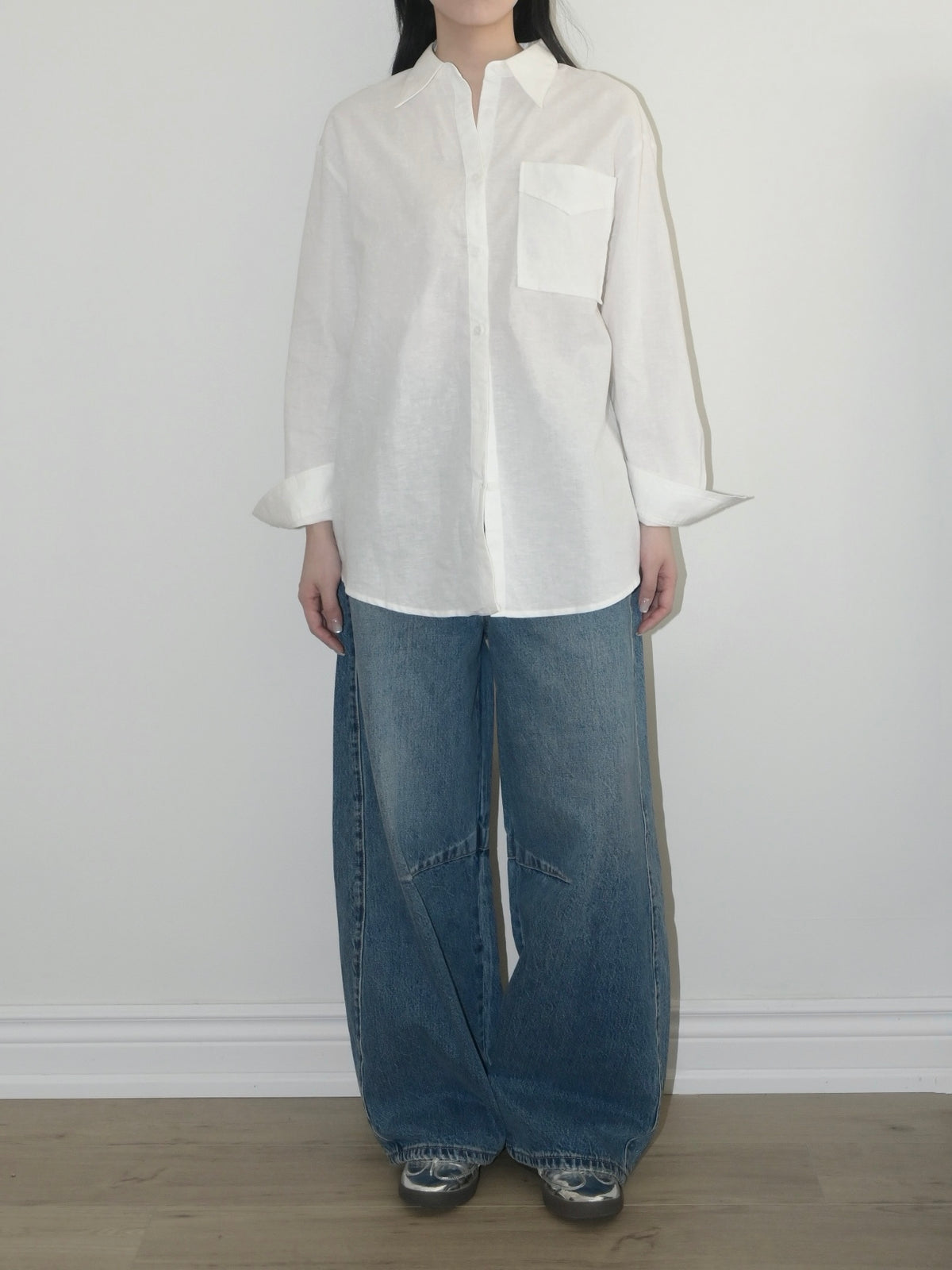 Open Back Linen Button Up