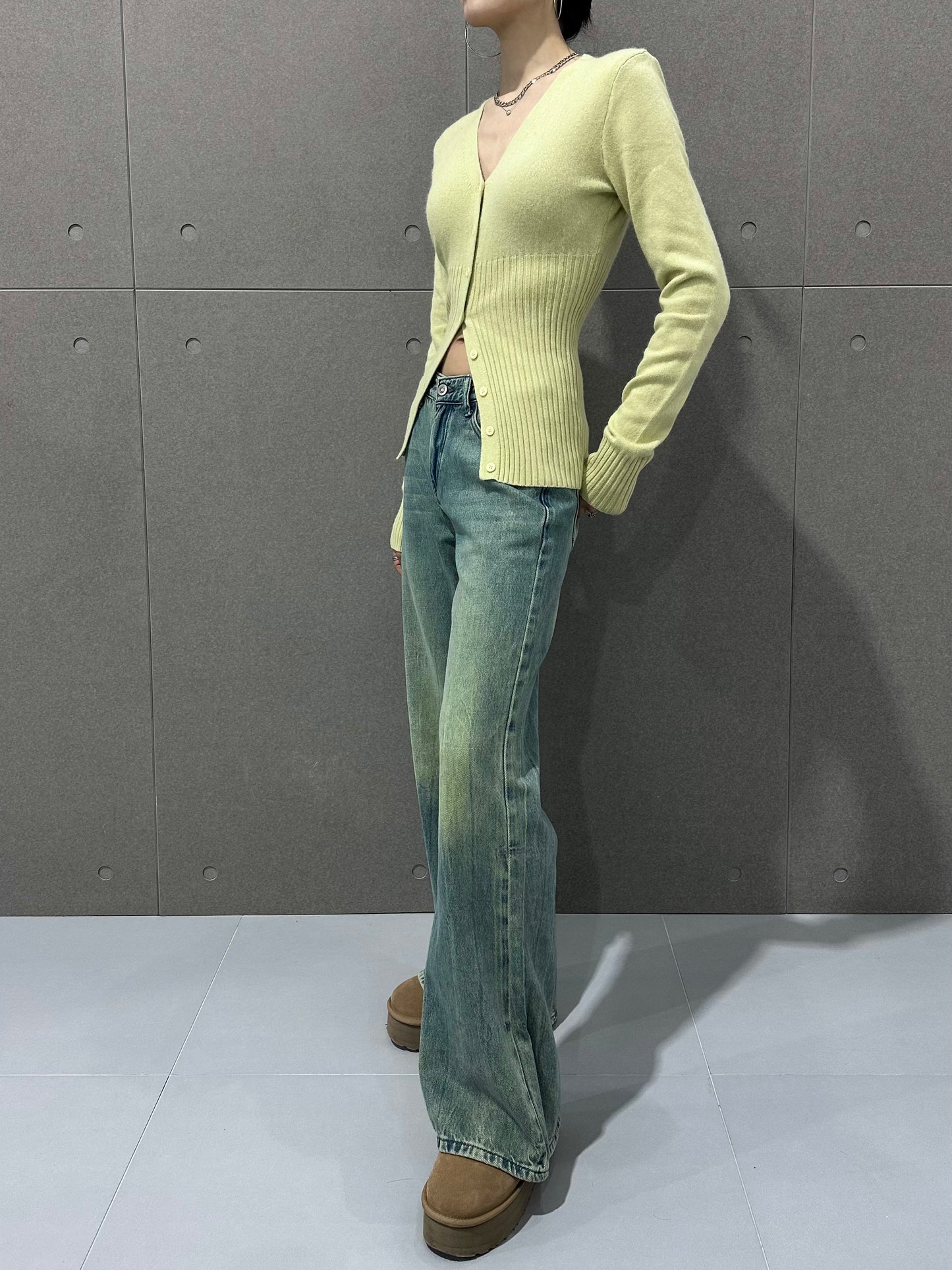 Blue Faded Flare Jeans