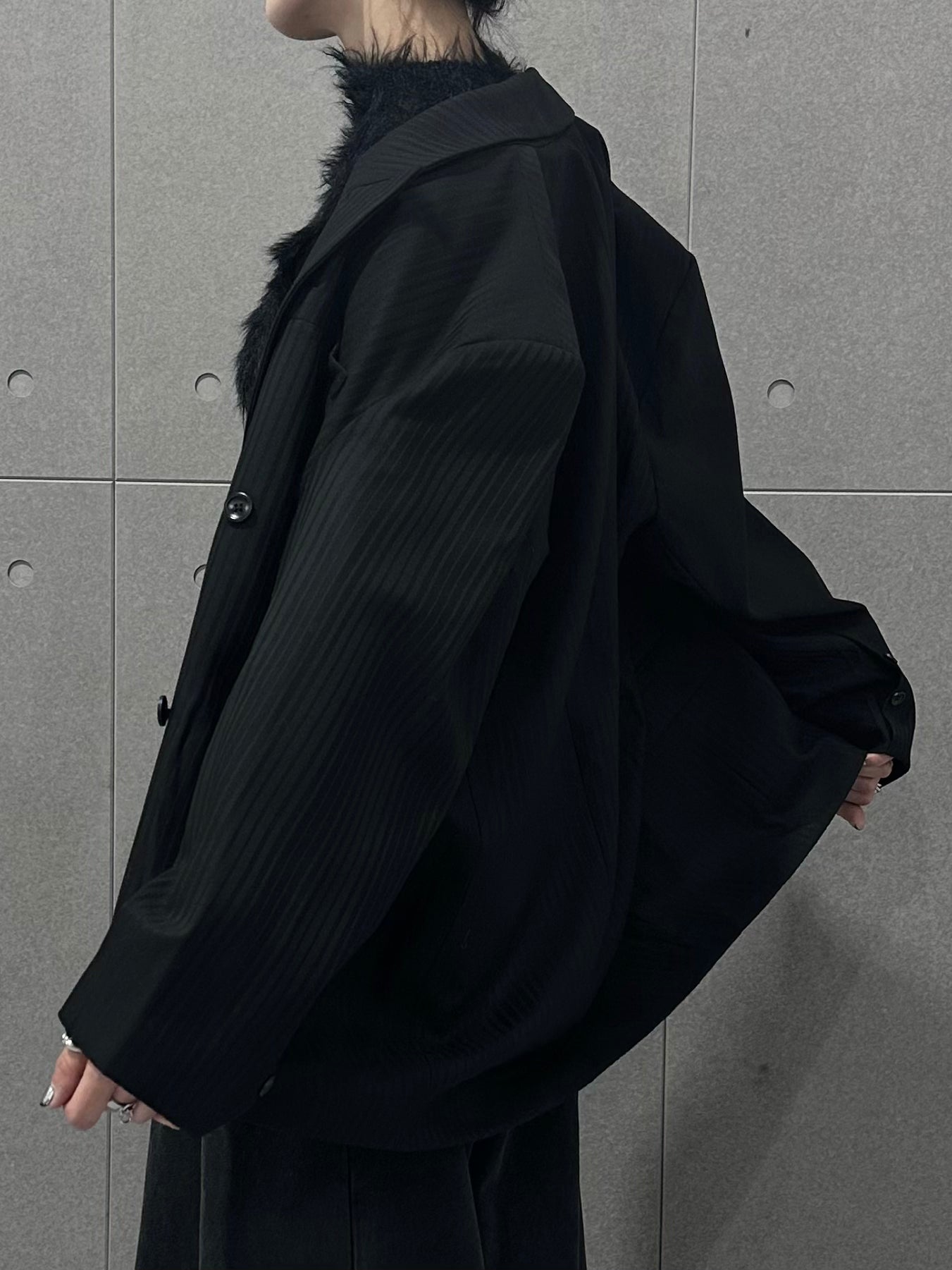 Unisex Textured Stripe Blazer