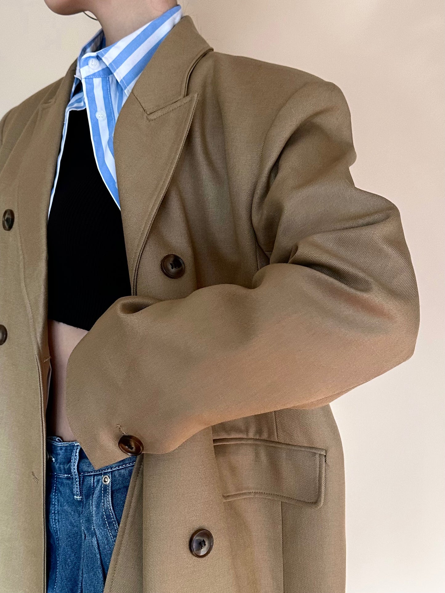 Draped Classic Wool Coat