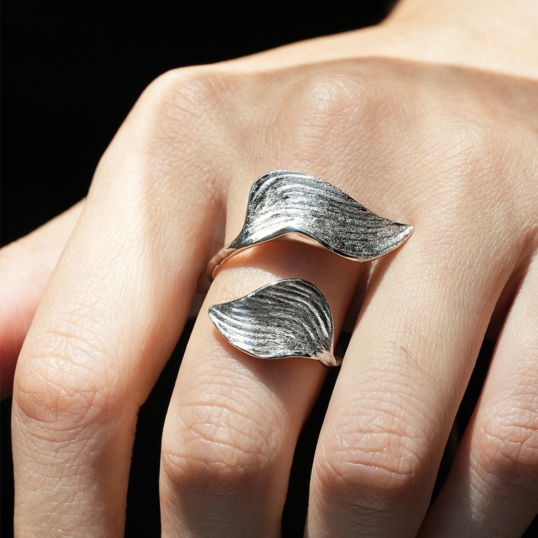 MAVERICK EDEN Leaf Whisper Open Ring