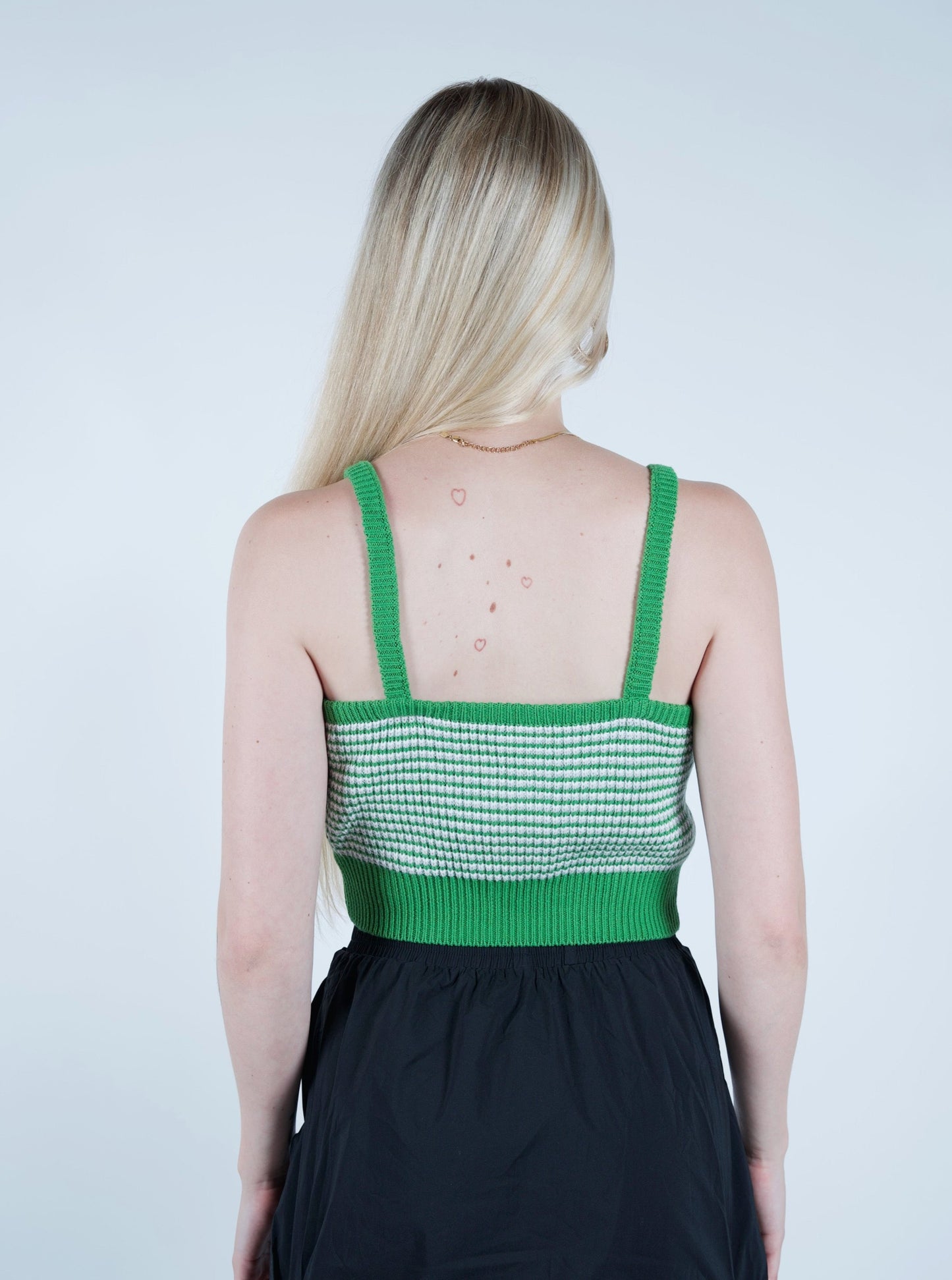 Kate Crop Top Green & White