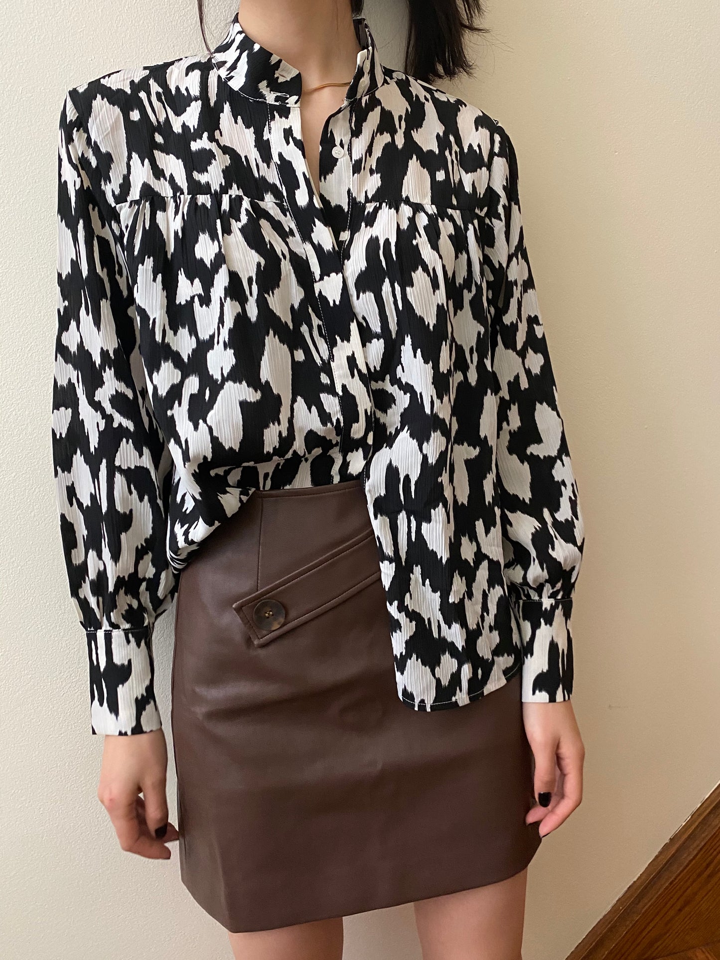 Vegan Leather Skirt Cocoa Brown