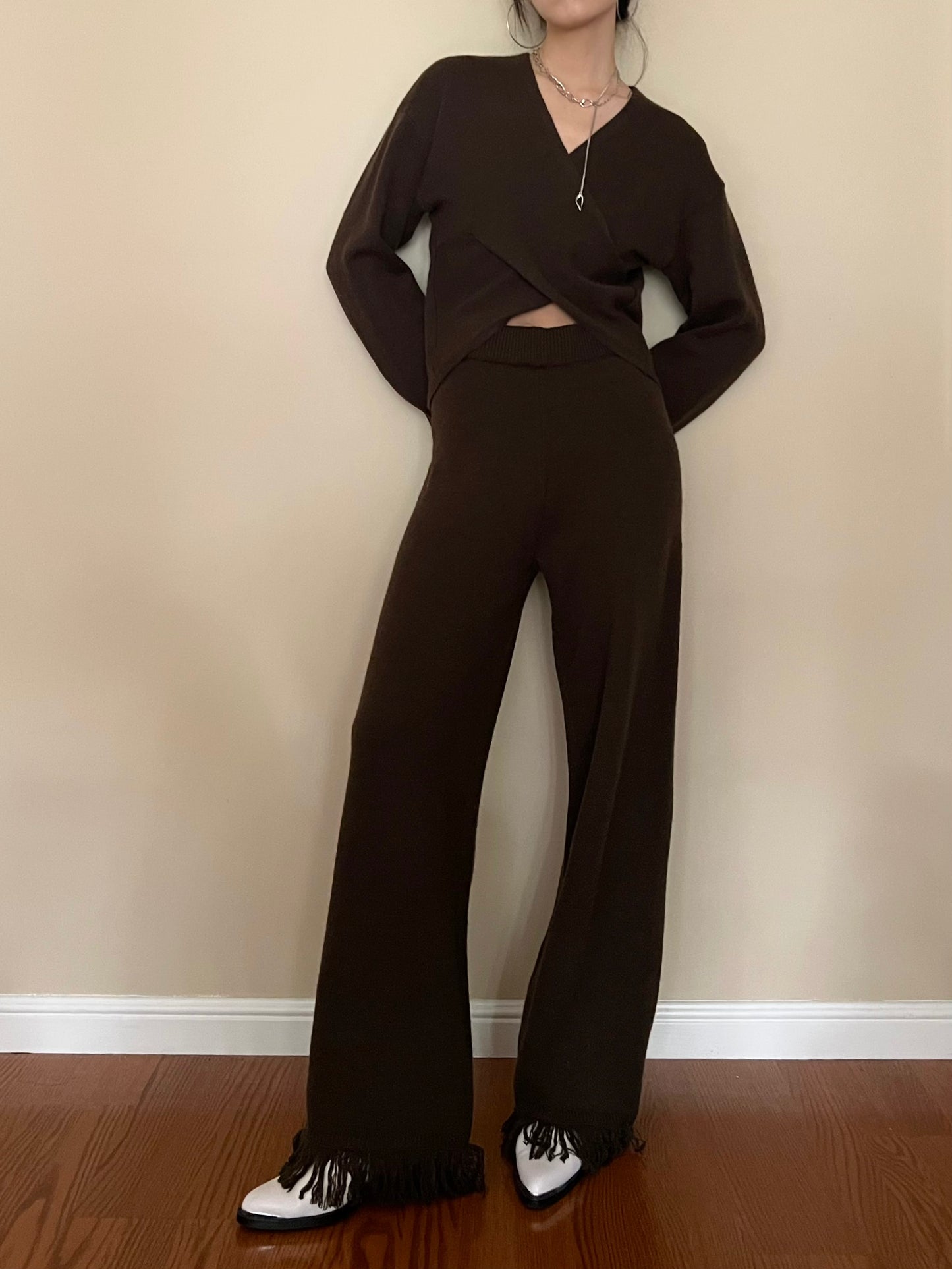 Tessa Knit Trousers Brown