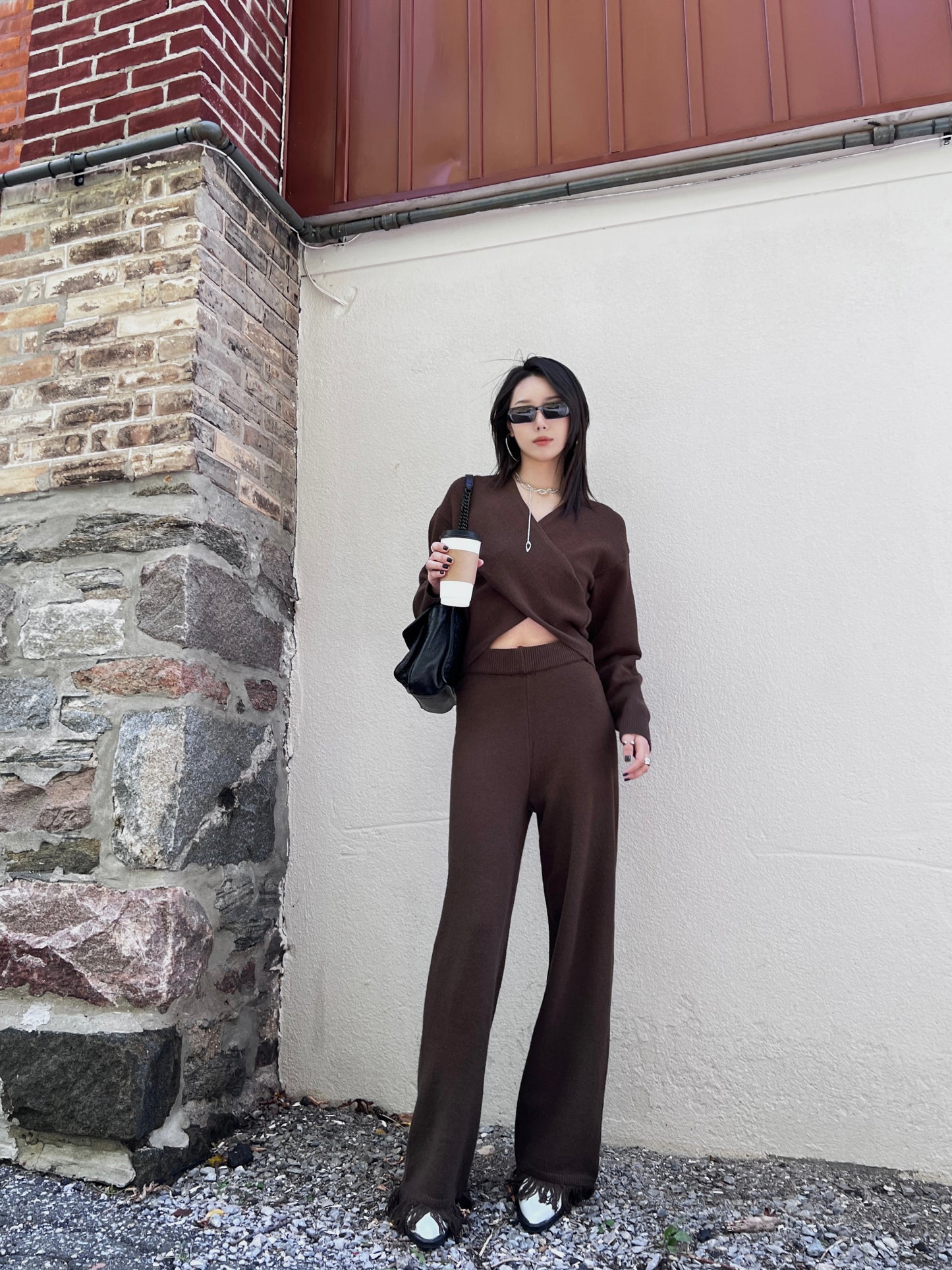 Tessa Knit Trousers Brown