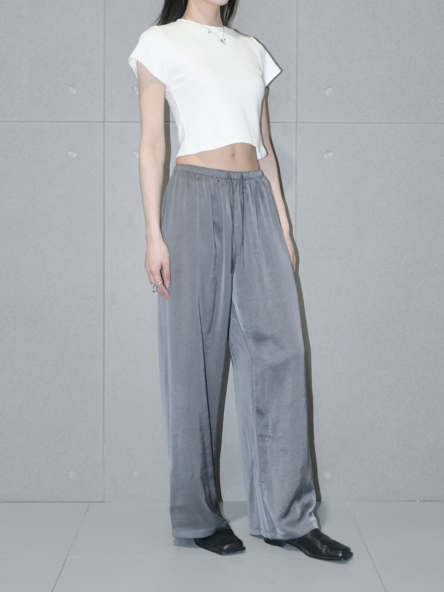 Crinkled Satin Pant