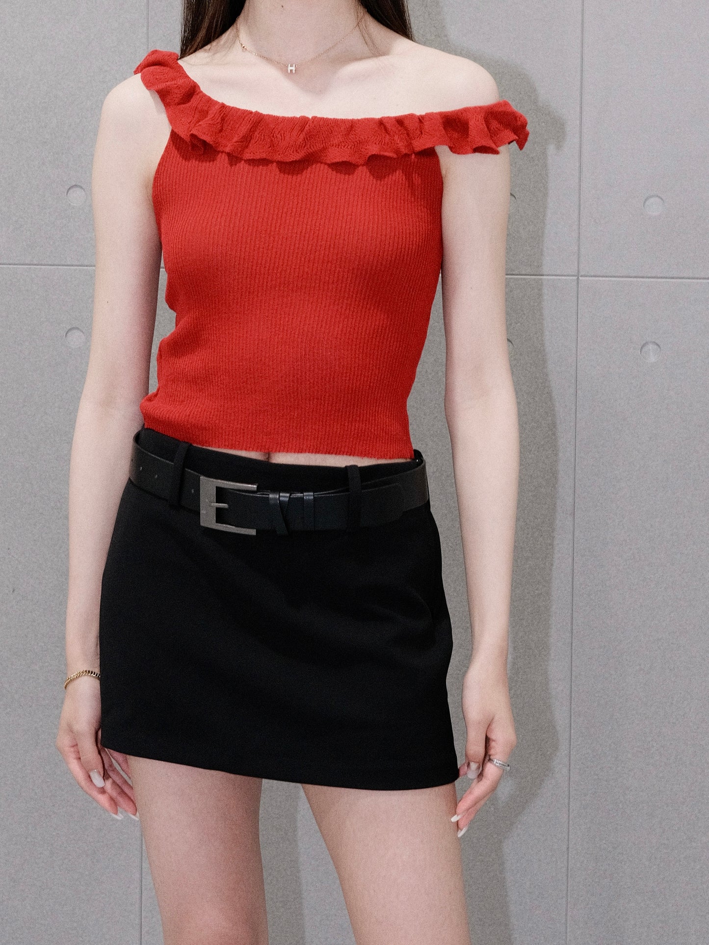 Ruffle Knit Tank Top