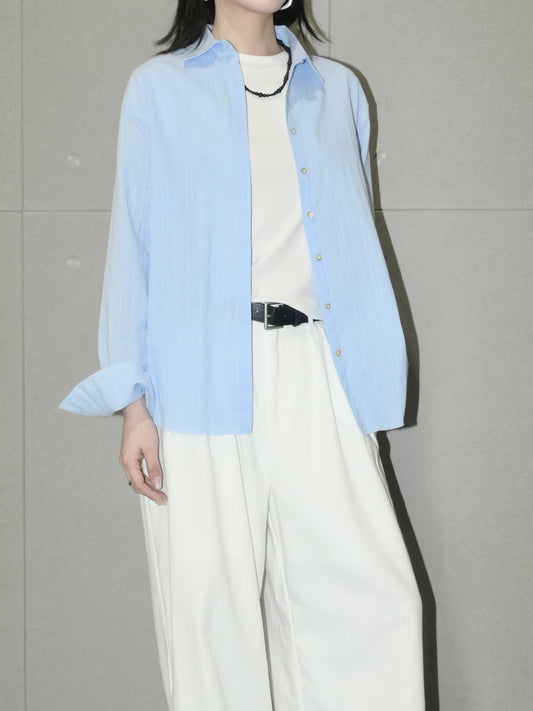 Cotton Shirt with Textured Stripes