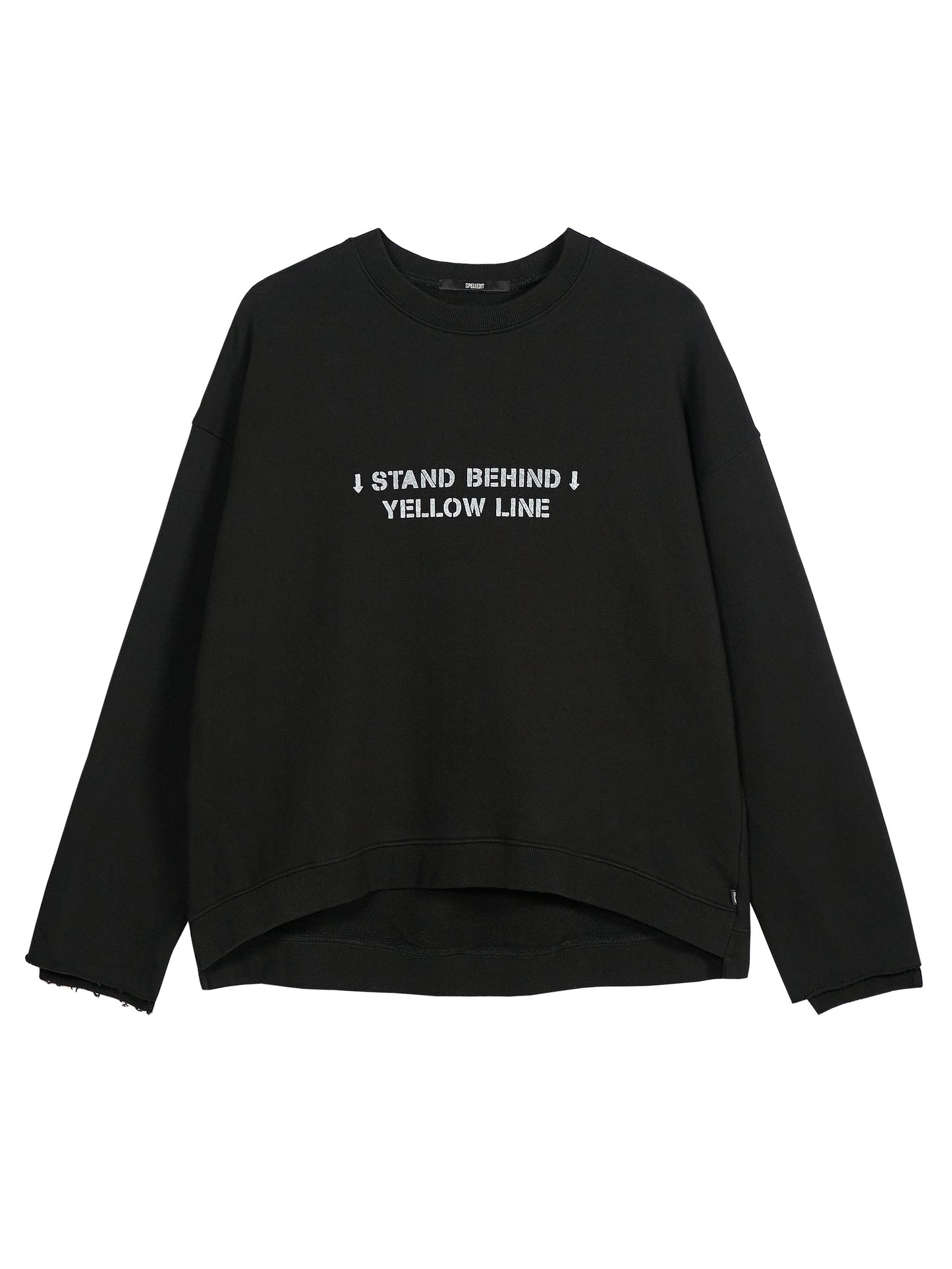 SPELLEDIT RAW EDGE SLEEVE SWEATSHIRT