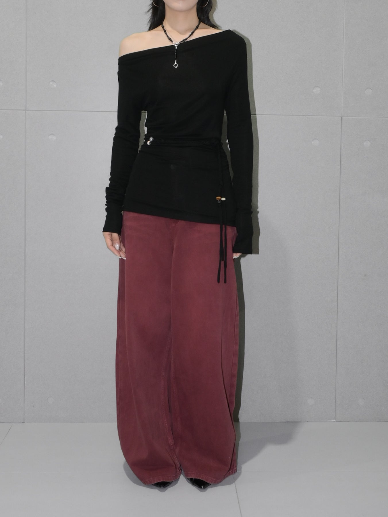 One Shoulder Wool Top