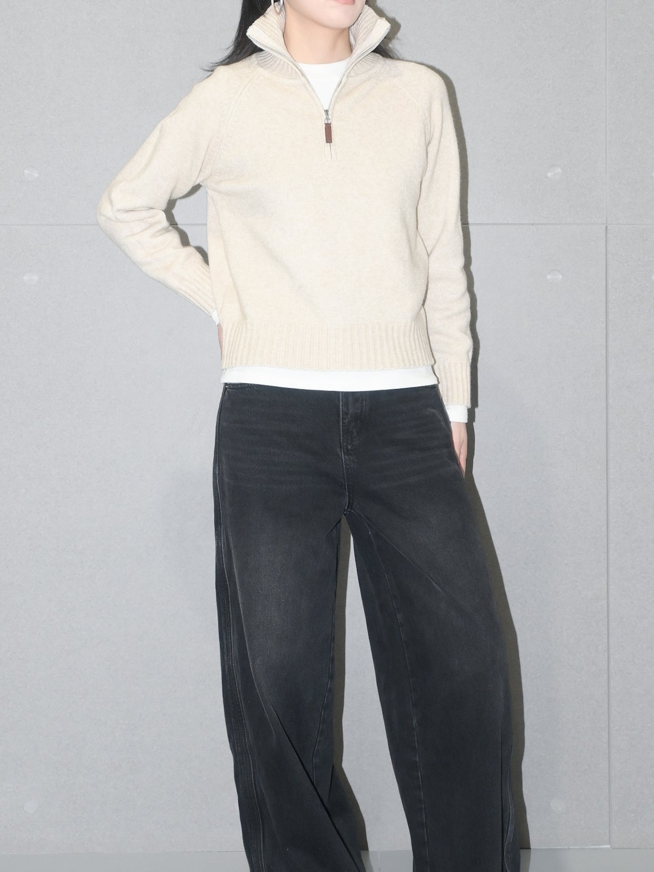 Half Zip Wool Sweater