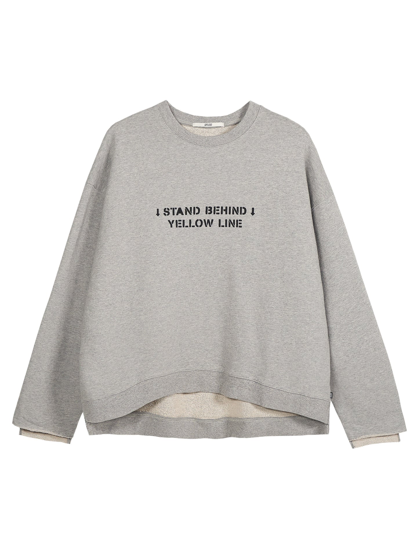 SPELLEDIT RAW EDGE SLEEVE SWEATSHIRT