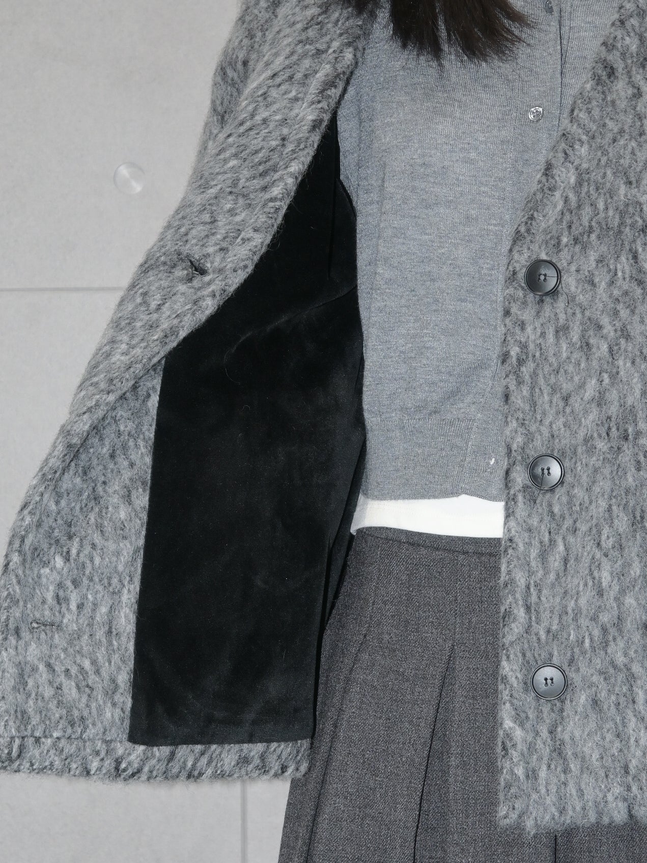 V-neck Wool Coat