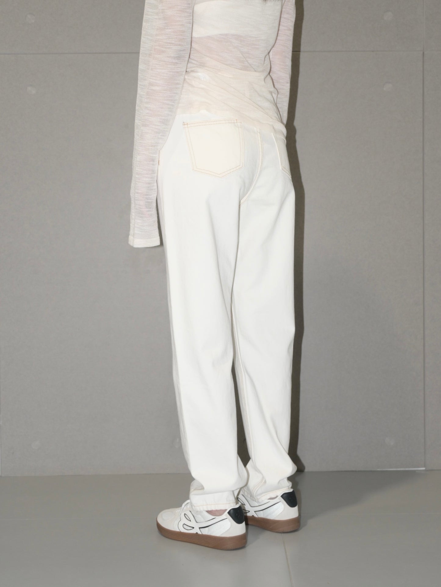 High Waisted White Pant