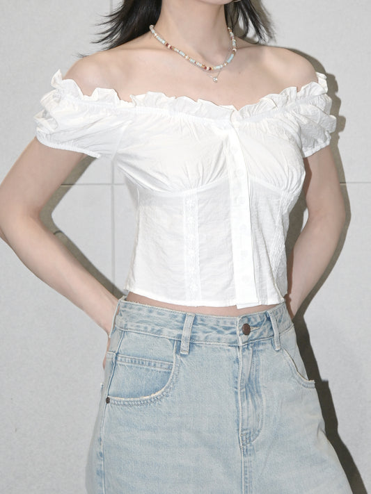 Puff Sleeve Bustier Top
