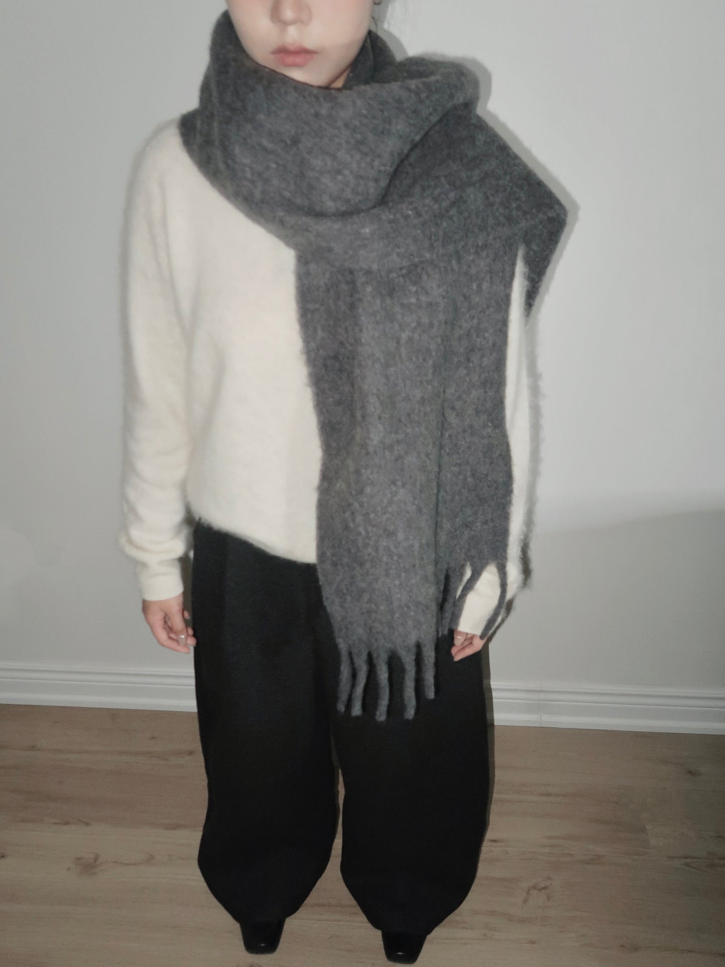 Wool Twist Fringe Scarf