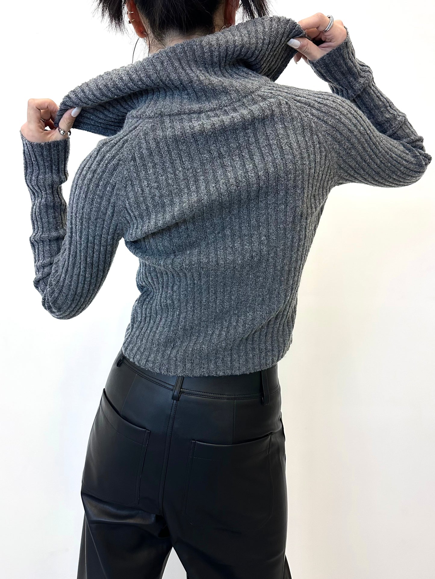 Half Zip Collared Knit Sweater