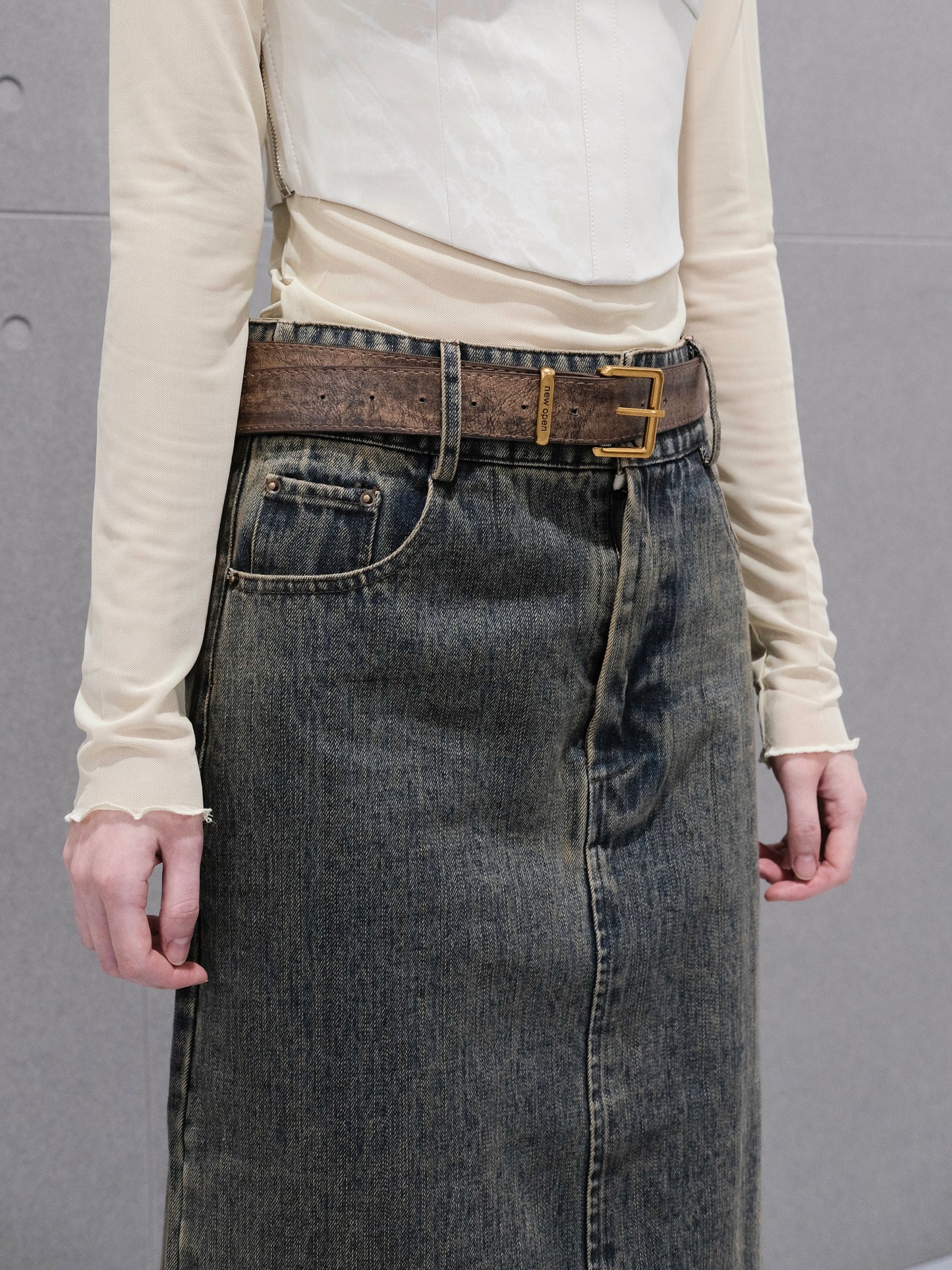 High-Rise Jean Skirt