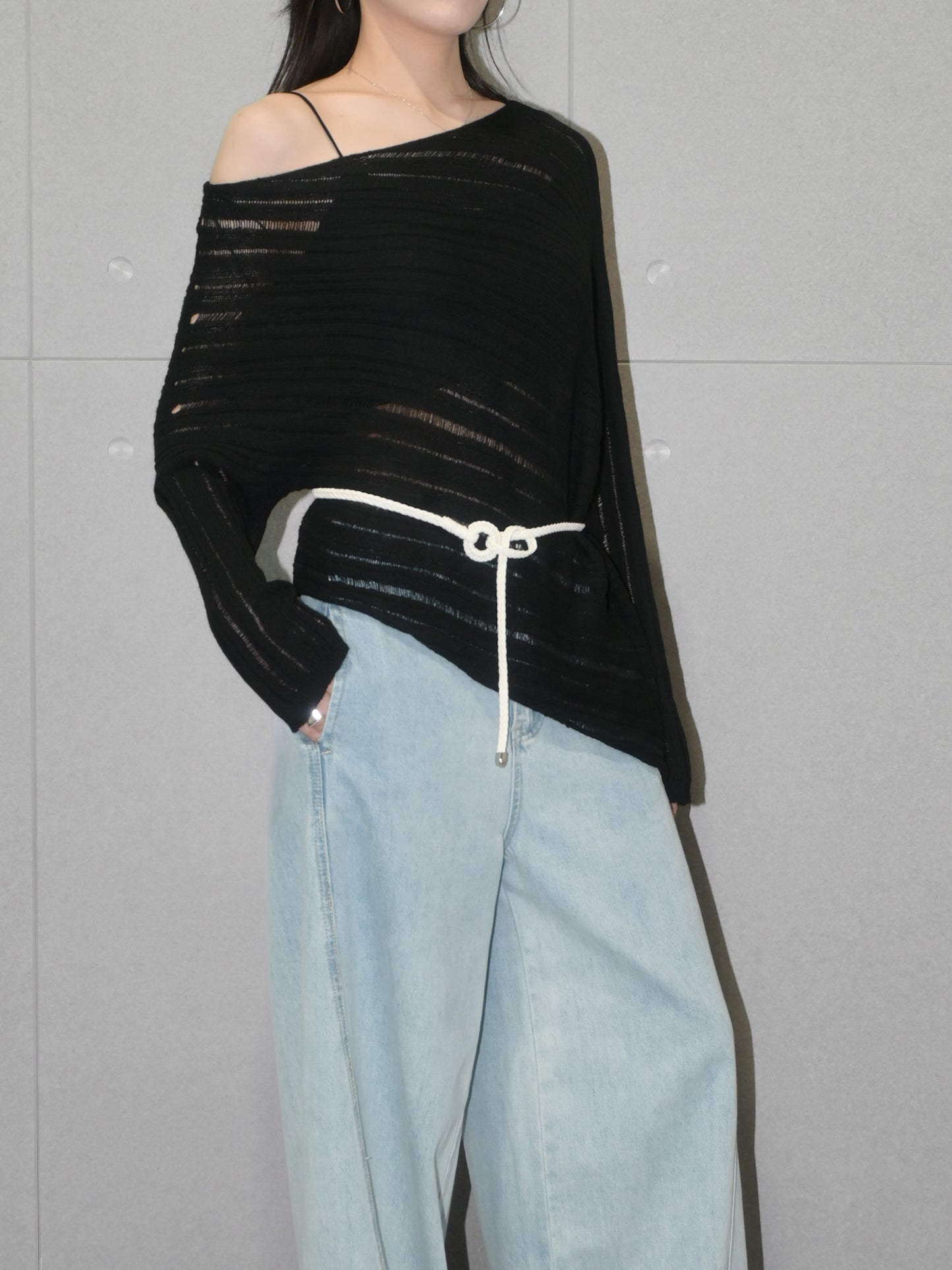 Openwork Knit Poncho